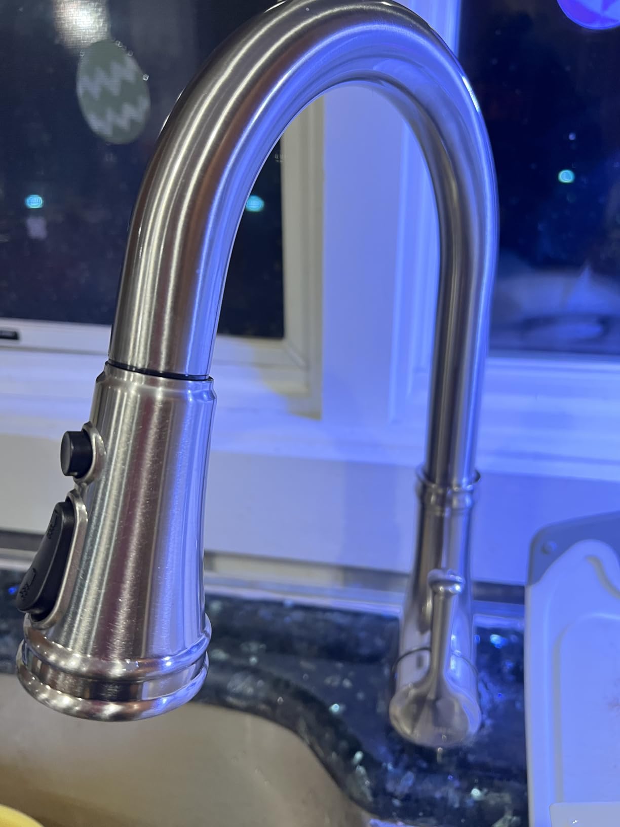 WEWE Vintage Kitchen Faucet with Pull Down Sprayer, Stainless Steel 1 or 3 Hole High Arc Single Handle Antique Sink Faucet for Classic Modern Kitchen, Brushed Nickel Bar & Prep Sinks customer photo 1