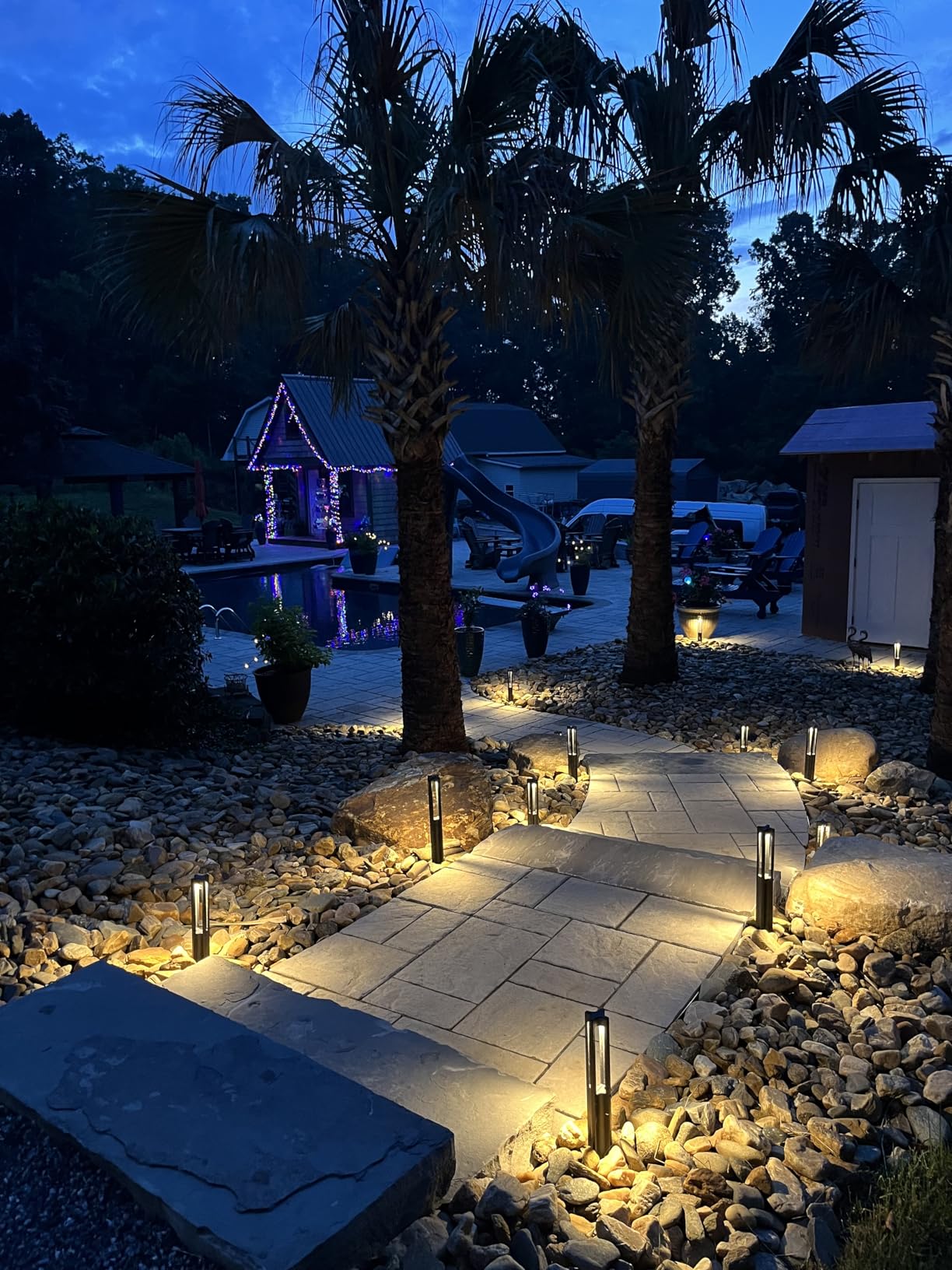 LEONLITE Low Voltage Path Lights, 3W LED Landscape Pathway Lights, Outdoor Landscape Lighting for Driveway, Garden, Aluminum, 12-24V AC/DC, ETL, IP65 Waterproof, 3000K Warm White, Black, Pack of 6 customer photo 1