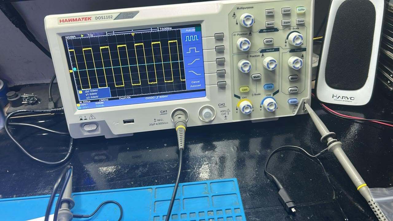 HANMATEK 110mhz Bandwidth DOS1102 Digital Oscilloscope with 2 Channels and Screen 7 inch / 18 cm, TFT-LCD Display, Portable Professional Oscilloscope Kit with 500 MS/s *2 Sampling Rate customer photo 1