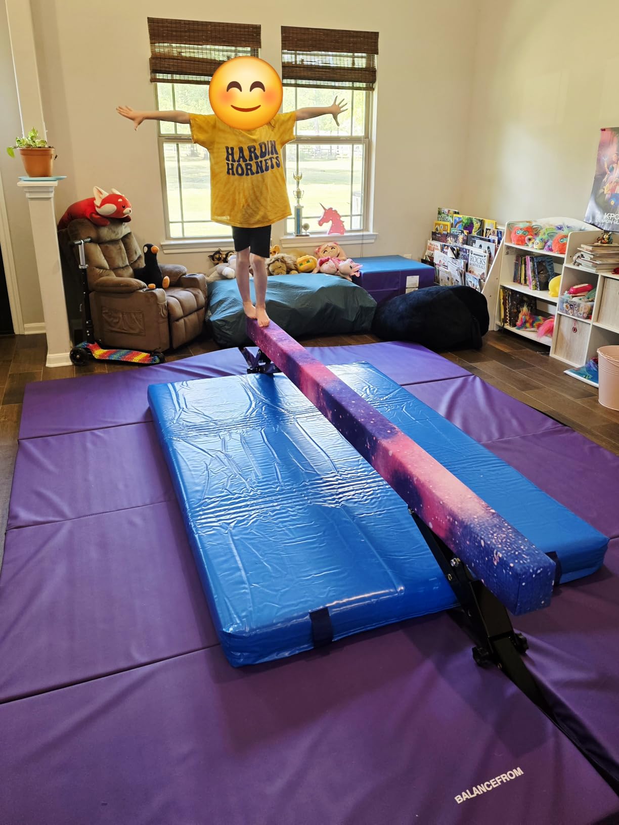MARFULA Adjustable Balance Beam 8 ft Gymnastic Beam Adjustable Height for Kids and Teenage of All Gymnastic Levels, Gymnastic Training Beam Gymnastic Equipment for Athlete Home and Gym Club Use customer photo 1