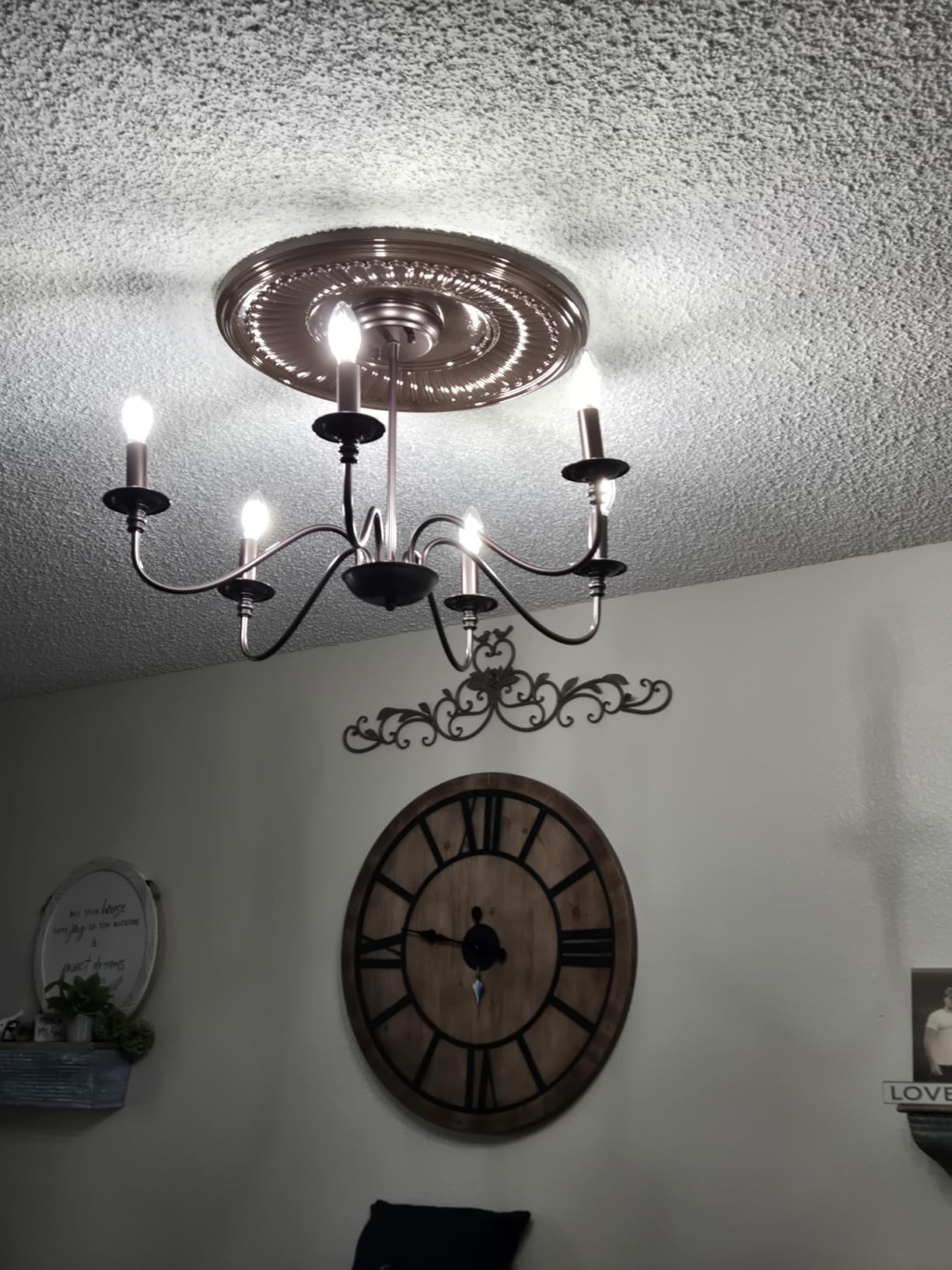 Depuley Farmhouse Chandelier for Dining Room: 6-Light Black Industrial Kitchen Island Pendant Light Fixture - Rustic Candle Chandeliers Vintage Modern Hanging Ceiling Lamp for Bedroom Foyer customer photo 1