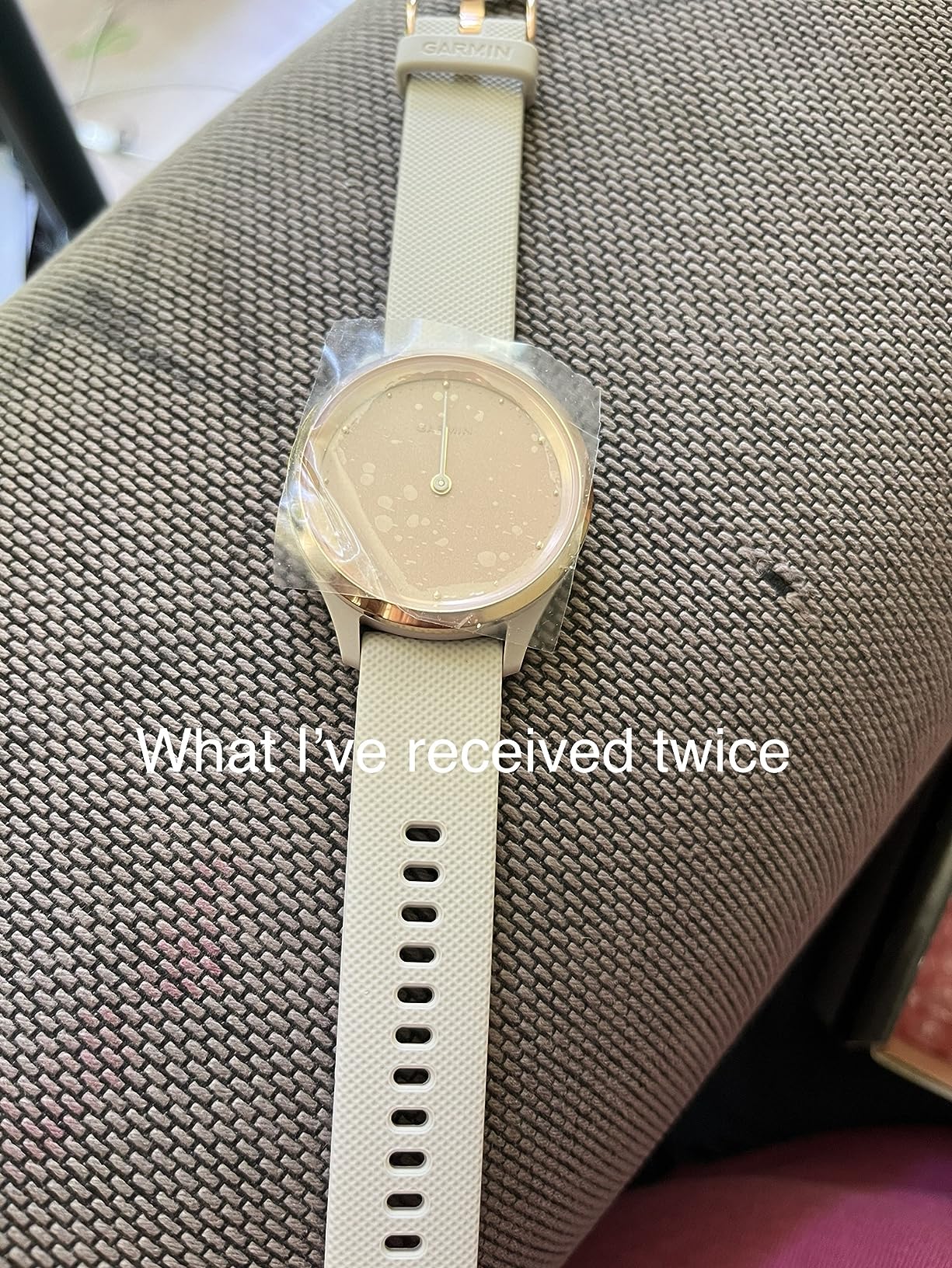 Garmin vivomove 3s, Smaller-Sized Hybrid Smartwatch with Real Watch Hands and Hidden Touchscreen Display, Light Gold with Rose Case and Band (Renewed) customer photo 2