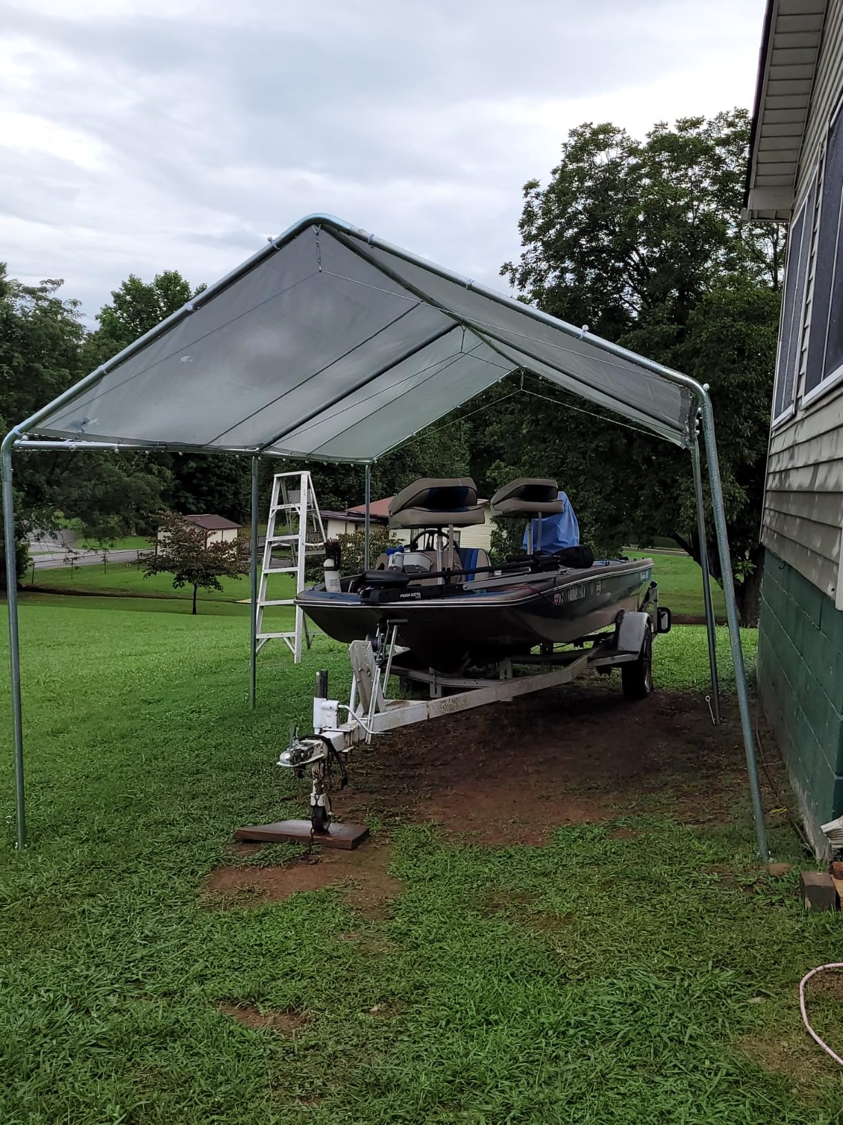 Quictent 10x20 ft Heavy Duty Car Canopy Galvanized Frame Carport Outdoor Party Tent Boat Shelter with 3 Reinforced Steel Cables - Gainsboro customer photo 1