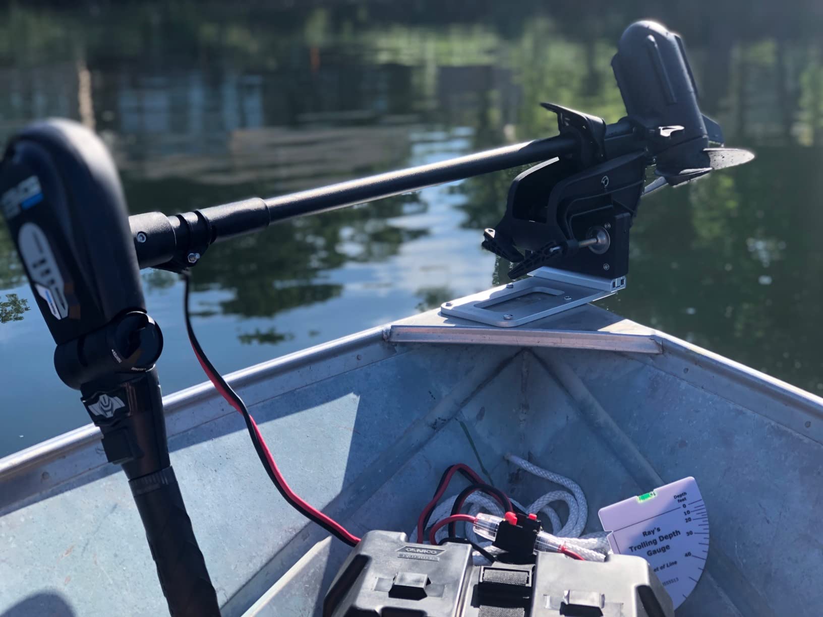 AQUOS Black Haswing 12V 65LBS 35.5inch Shaft Transom Electric Trolling Motor for Fishing, Saltwater and Freshwater Use, Brushless Motor customer photo 1