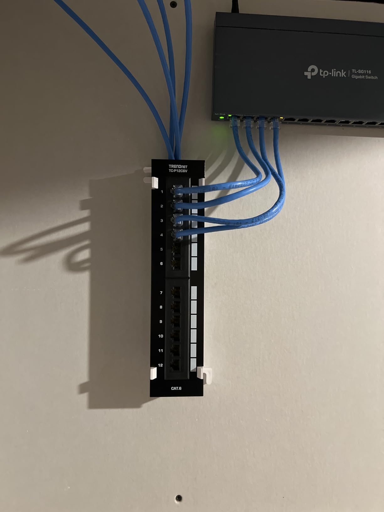 TRENDnet 12-Port Cat6 Unshielded Patch Panel, TC-P12C6V, Wall Mount, Included 89D Bracket, Vertical or Horizontal Installation, Compatible w/ Cat5e & Cat6 RJ45 Cabling, 110 IDC Type Terminal Blocks customer photo 2