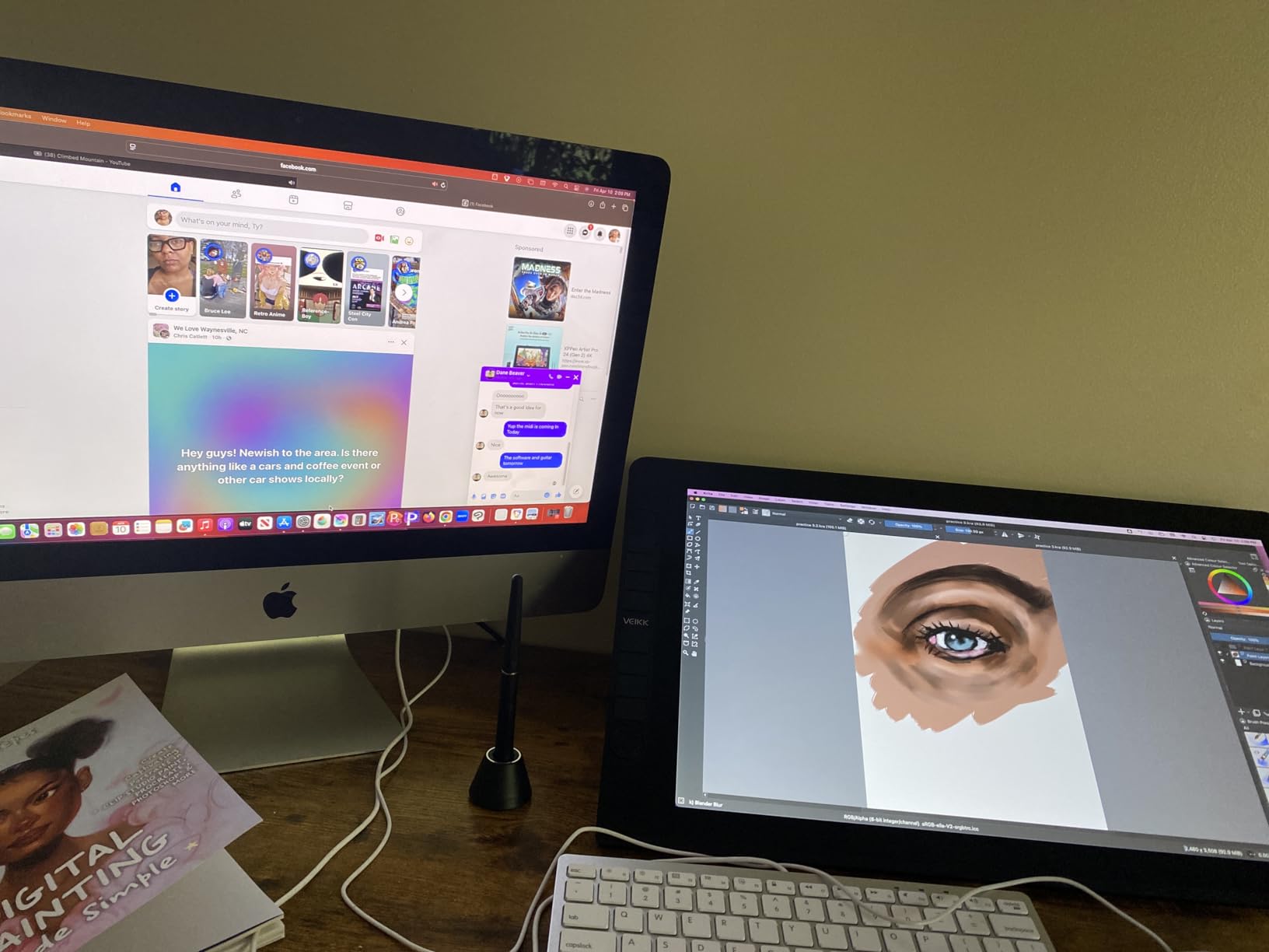 VEIKK VK1200 V2 Drawing Tablet with Screen,11.6-inch Full-Laminated Graphic Drawing Monitor,2 Battery-Free Pens with Tilt Function,6 Customizable Keys,Anti-Glare Glass(Must be Connected to PC to Work) customer photo 1