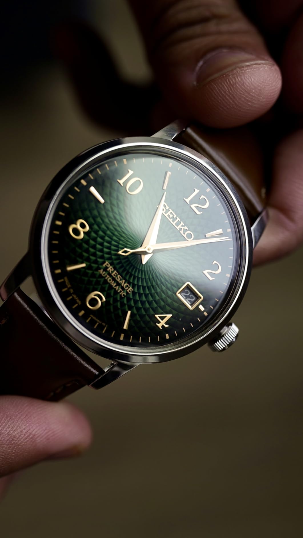 Seiko Automatic Watch for Men - Presage Cocktail Time - Patterned with Golden Numerals and Date Calendar, 50m Water-Resistant customer photo 1
