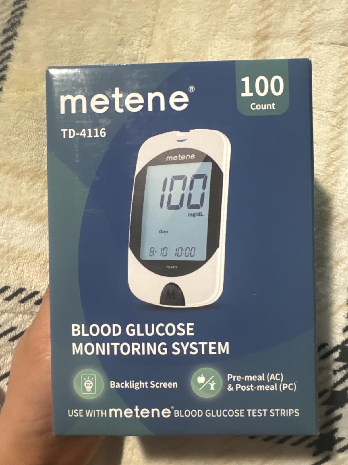 Metene TD-4116 Blood Glucose Monitor Kit, 100 Glucometer Strips, 100 Lancets customer photo 2