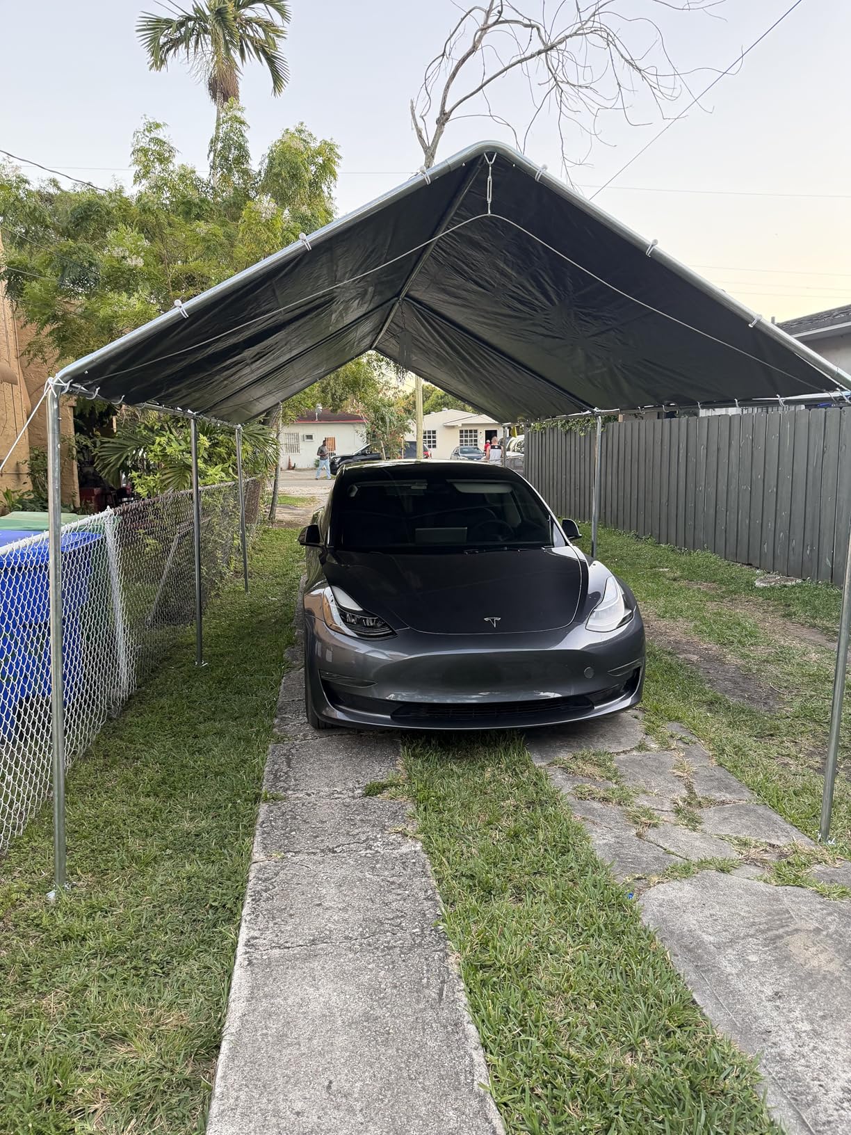 Outsunny 10'x20' Carport Outdoor Heavy Duty Party Tent Galvanized Car Canopy with Included Anchor Kit, 3 Reinforced Steel Cables, Gray customer photo 2