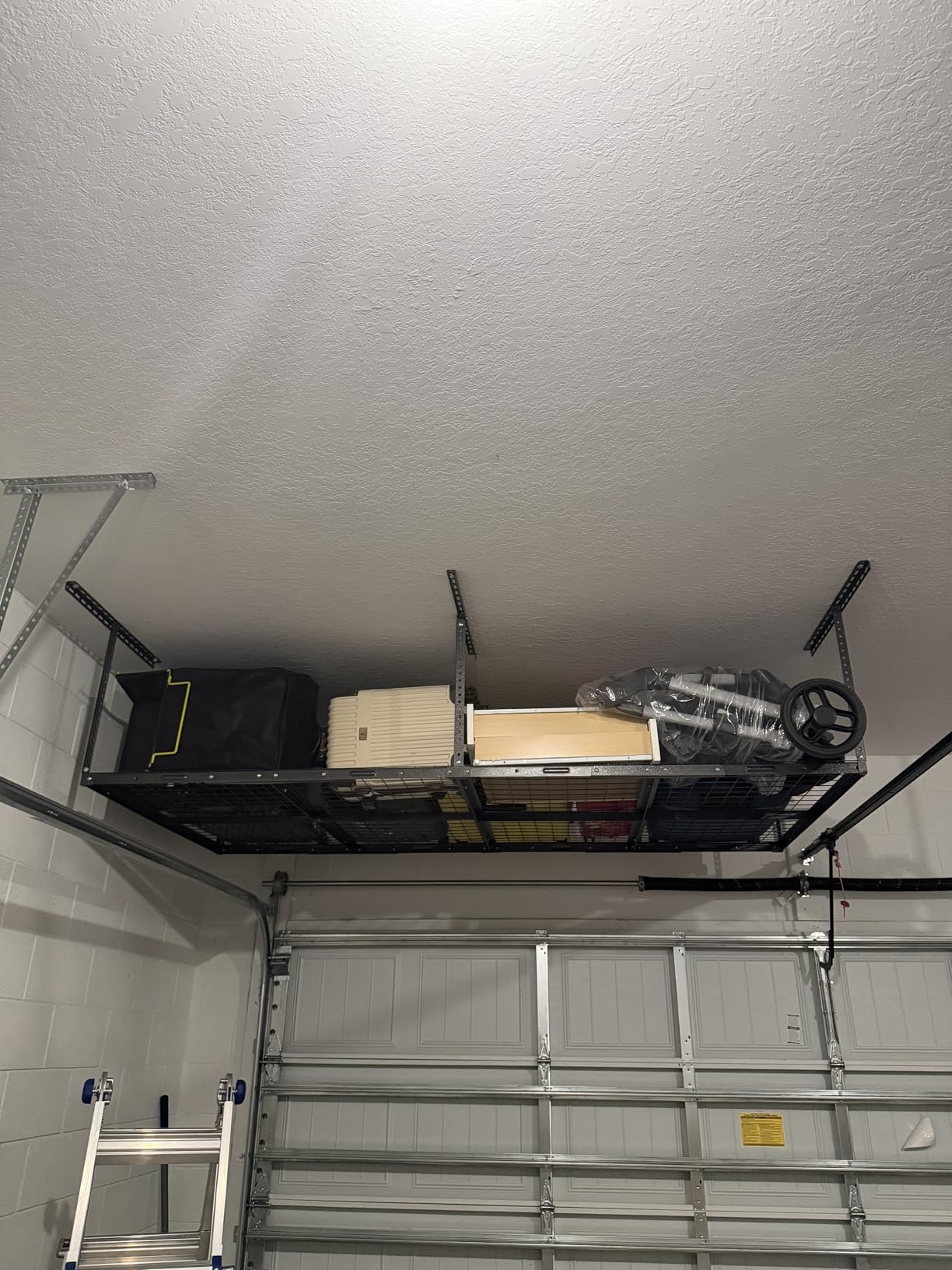 FLEXIMOUNTS 2x8 Garage Storage Rack, Adjustable Overhead Storage Organization System, Heavy Duty Metal Ceiling Rack, 400lbs Weight Capacity, Black, Classic Series customer photo 2