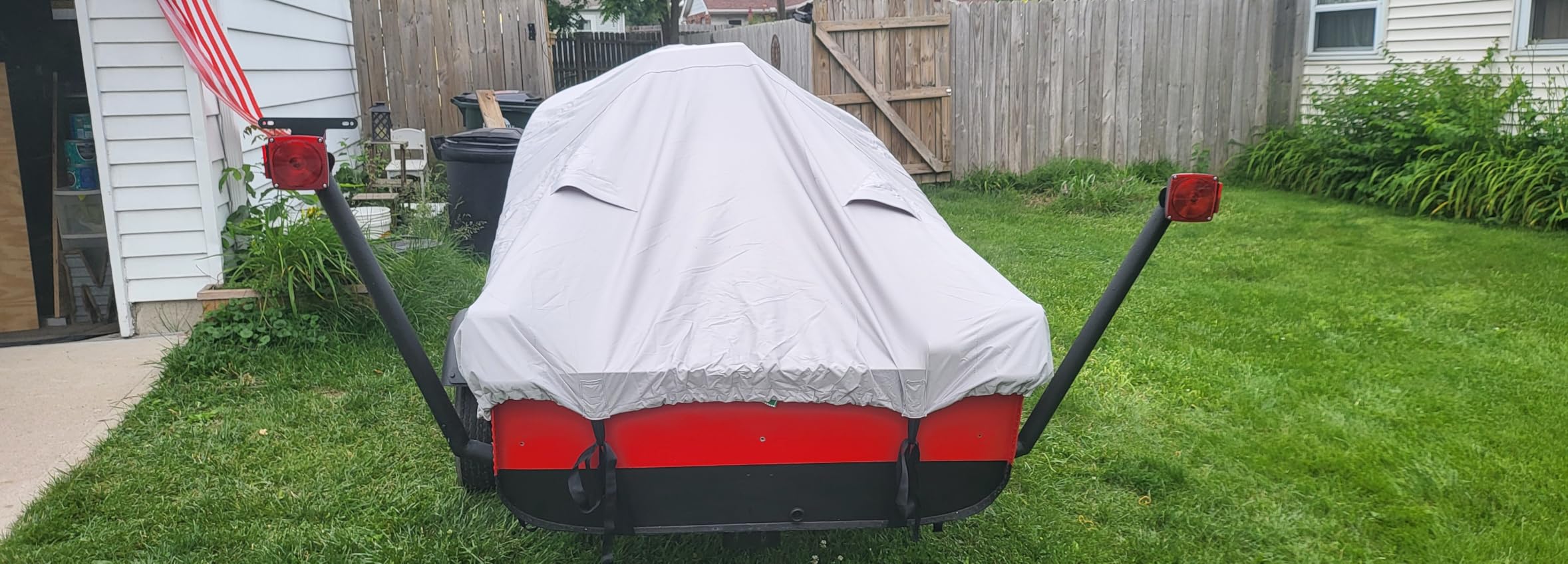 VINPATIO Trailerable Boat Cover, 600D Solution-Dyed Bass Boat Cover, 20-22 ft Heavy Duty 100% Waterproof Boat Covers Fits V-Hull Runabout Fishing Ski Pro-Style Bass Boats, Beam Width up to 100