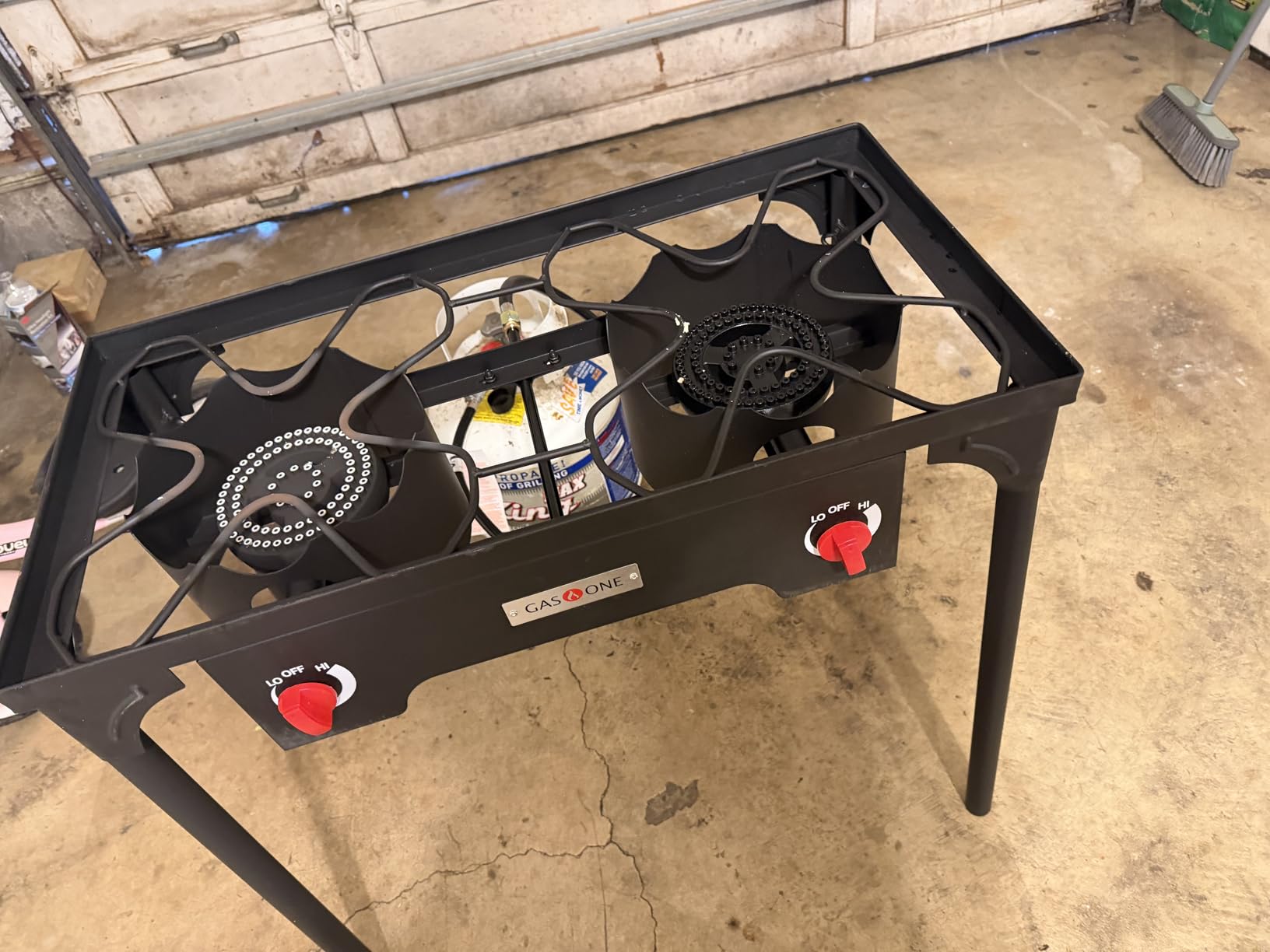Gas One Propane Double Burner Two Burner Camp Stove Outdoor High Pressure Propane 2 Burner Adjustable PSI Regulator and 4ft Hose With Removable Legs customer photo 2