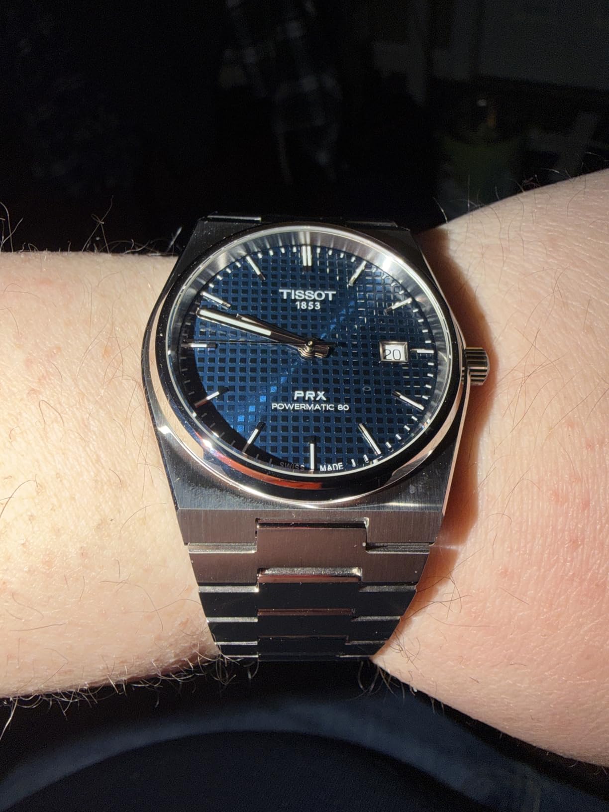 Tissot PRX Swiss Automatic Watch for Men, Blue Dial, Stainless Steel, 40 mm Case, T1374071104100 customer photo 1