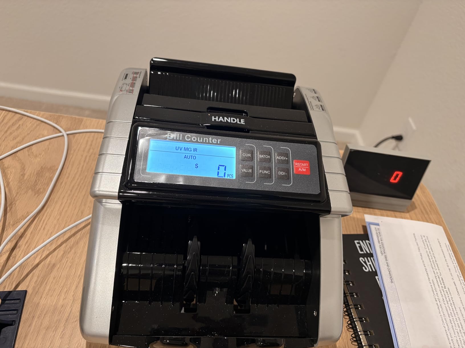 Aneken Money Counter Machine with Value Count, Dollar, Euro UV/MG/IR/DD/DBL/HLF/CHN Counterfeit Bill Detectors, Add and Batch Modes, Cash Counter with LCD Display | Jam-free and durable customer photo 2
