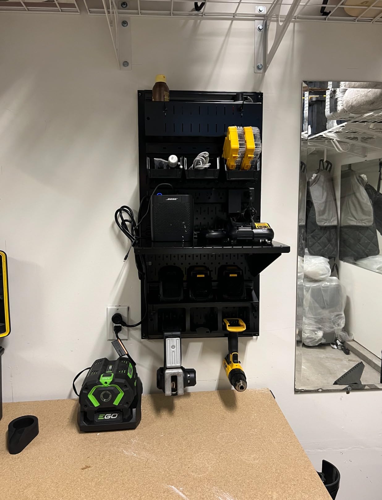 Wall Control Power Tool Storage Organizer Kit Cordless Drill Holder Charging Station Rack 16