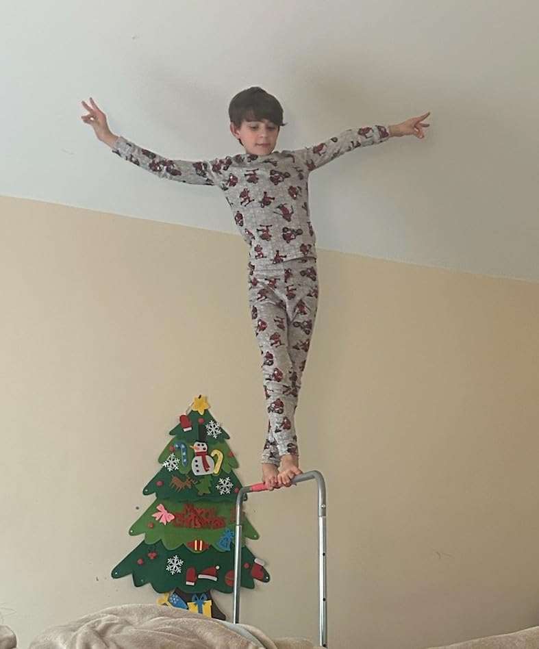 FBSPORT Gymnastics Bar for Kids, Adjustable Height Gymnastic Horizontal Bars, Junior Training Bar Children Folding Training Monkey Bars for Home Using customer photo 2