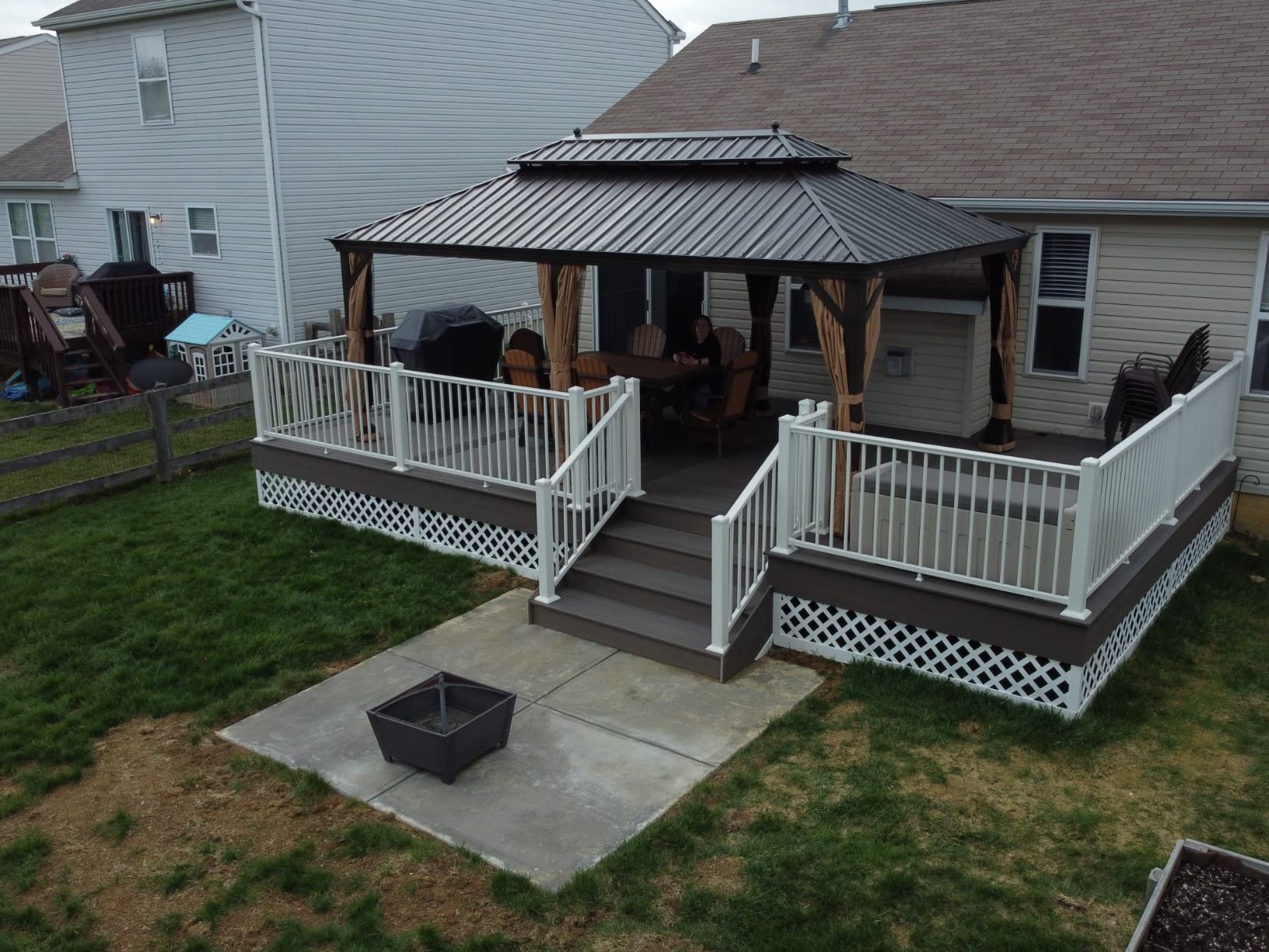PURPLE LEAF 10' X 12' Hardtop Gazebo Canopy for Patio Deck Backyard Heavy Duty Outside Sunshade with Netting and Curtains Outdoor Permanent Metal Pavilion customer photo 1