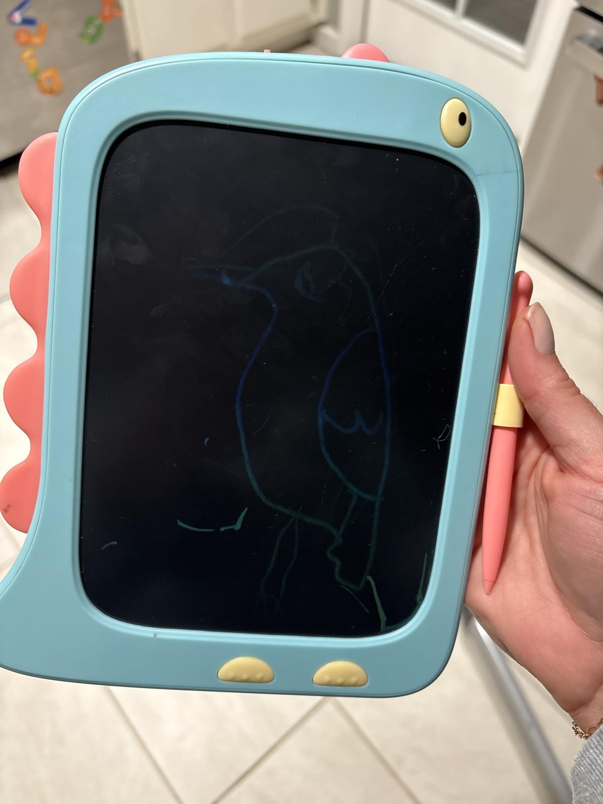 ORSEN 8.5 Inch LCD Doodle Board Tablet Toy - Green Dinosaur Drawing Pad for Kids 2-6 Years Old - Christmas and Birthday Gifts customer photo 2