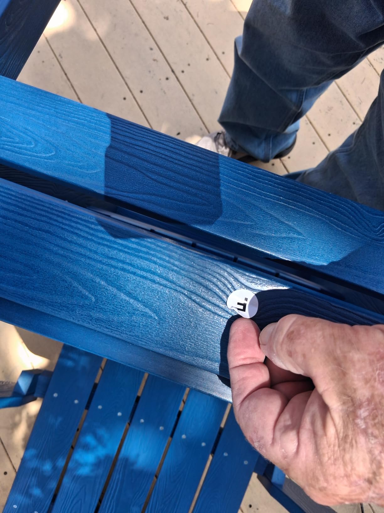 Adirondack Chair Weather Resistant: Outdoor Chair HIPS Plastic Adirondack Chairs - Patio Chairs with Wood Texture - Lawn Fire Pit Deck Porch Garden Chairs for Adults (Navy Blue) customer photo 1