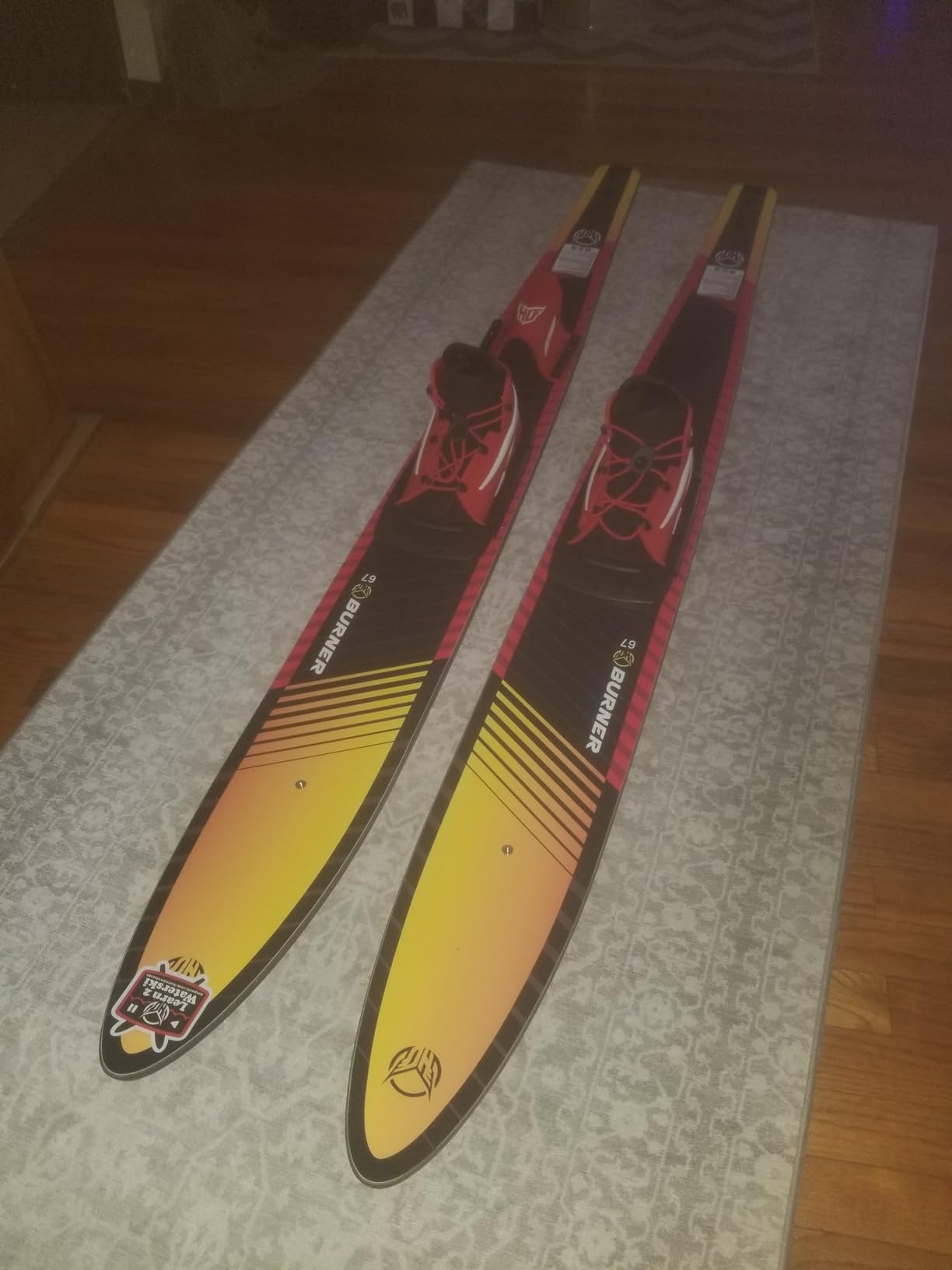 HO Sports Burner Combo Waterskis with Blaze Bindings, 140 lbs+, Max Speed 26 mph, Gold/Black customer photo 1