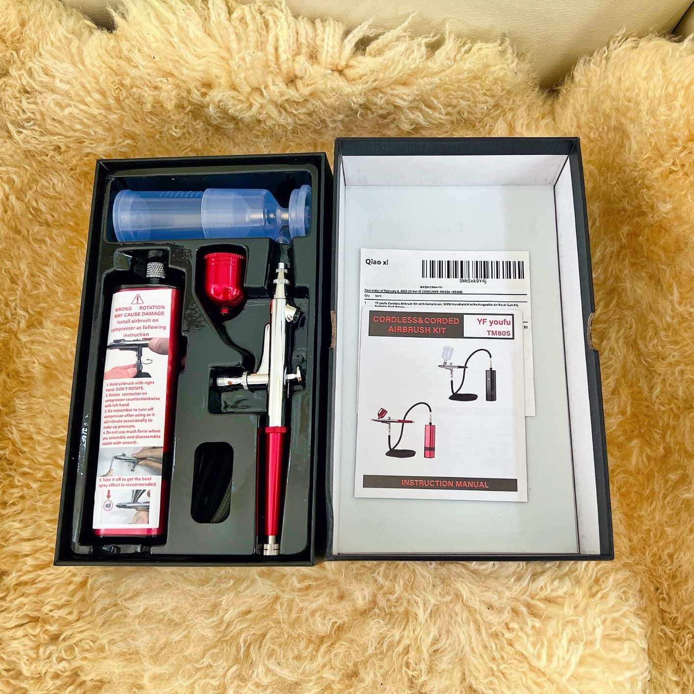 Airbrush Kit with Compressor, 32PSI Handheld Mini Air Brush Gun Set, Portable High Pressure Air Brushes for Painting, Tattoo, Nail Art, Mode, Makeup, Cake, Barber customer photo 2