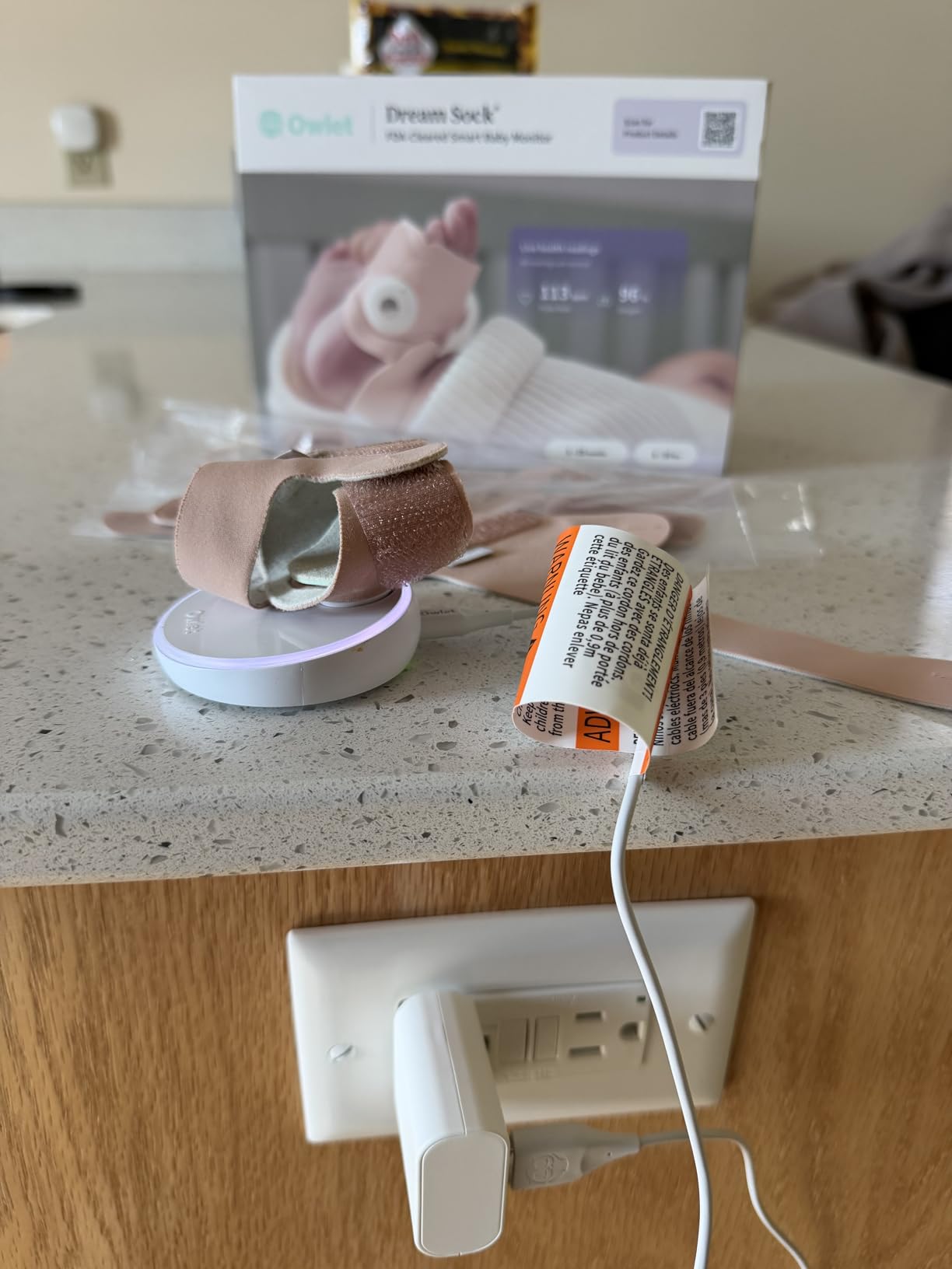 Owlet Dream Sock Smart Wearable Baby Monitor Tracks Heart Rate & Oxygen in Real Time Parents Receive Alerts, Sleep Insights & More via App - Mint customer photo 1