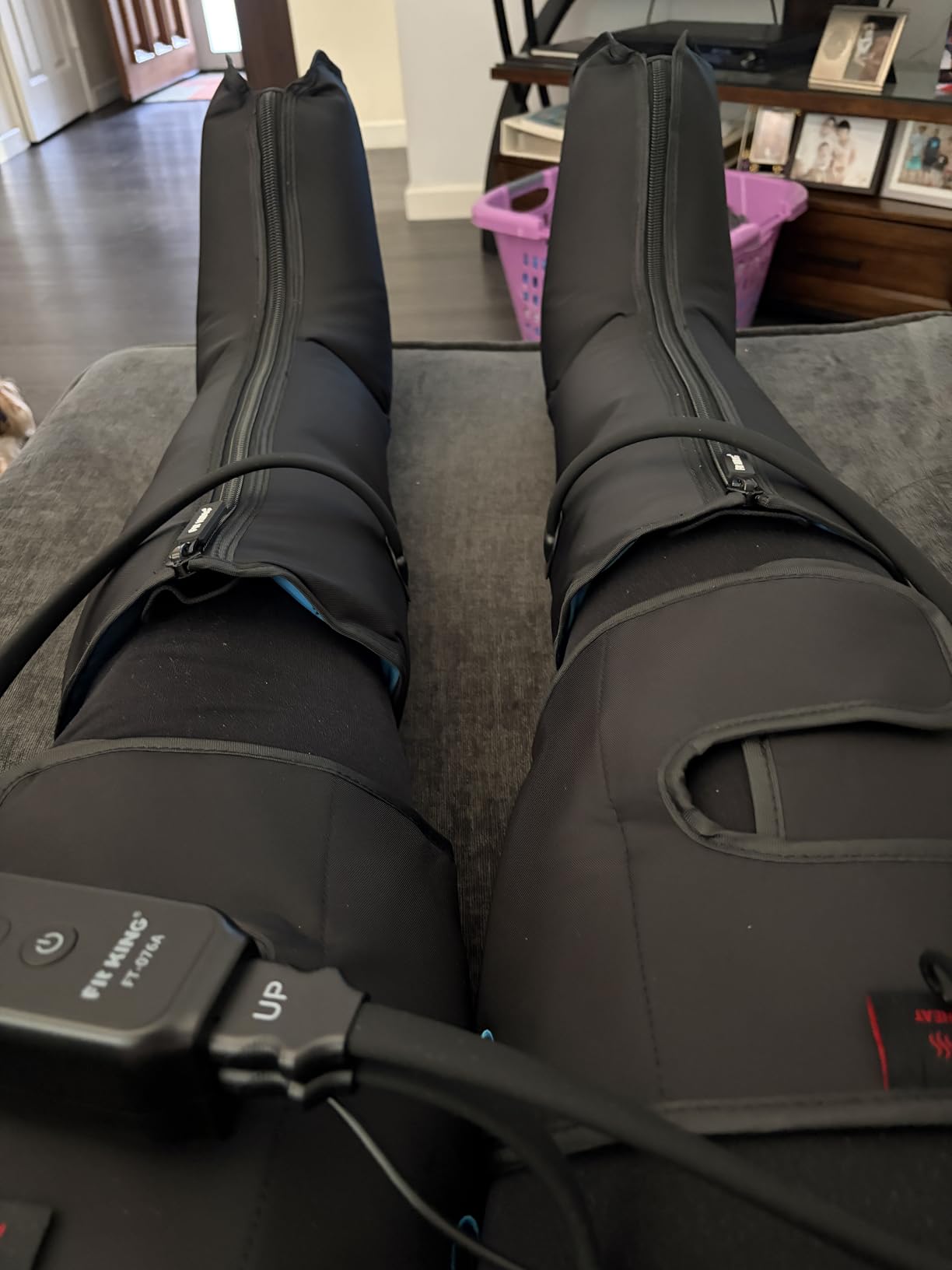 FIT KING Air Compression Leg Massager with Heat and Compression for Circulation and Pain Relief, Full Leg & Foot Massager for Swelling Edema RLS with Pressure Sensor LCD Display customer photo 2