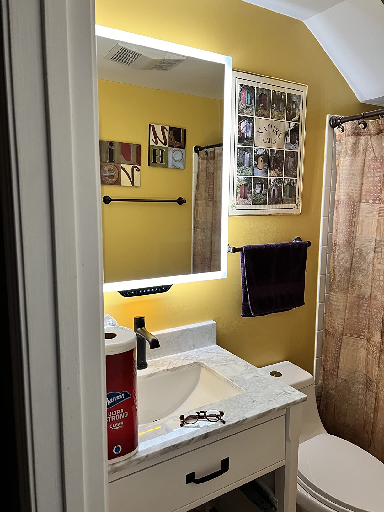 Homewerks 75-105-AX 24x30 inches Smart LED Light Mirror with Alexa Built-in, Bluetooth Speakers, Dimmable Color Changing LED Light 27 Watts 1000 Lumens 2700|3000|4000|5000 Kelvin customer photo 2
