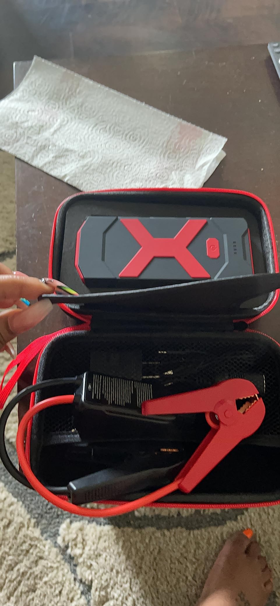 BOOKOO Car Battery Jump Starter 4000A,16000mAh Portable Battery Jumper Cables for Car 8L Gas 7L Diesel Engines,Jump Box with USB QC 3.0 PD 18W Fast Charging,3 LED Modes with SOS for Emergency Use customer photo 1