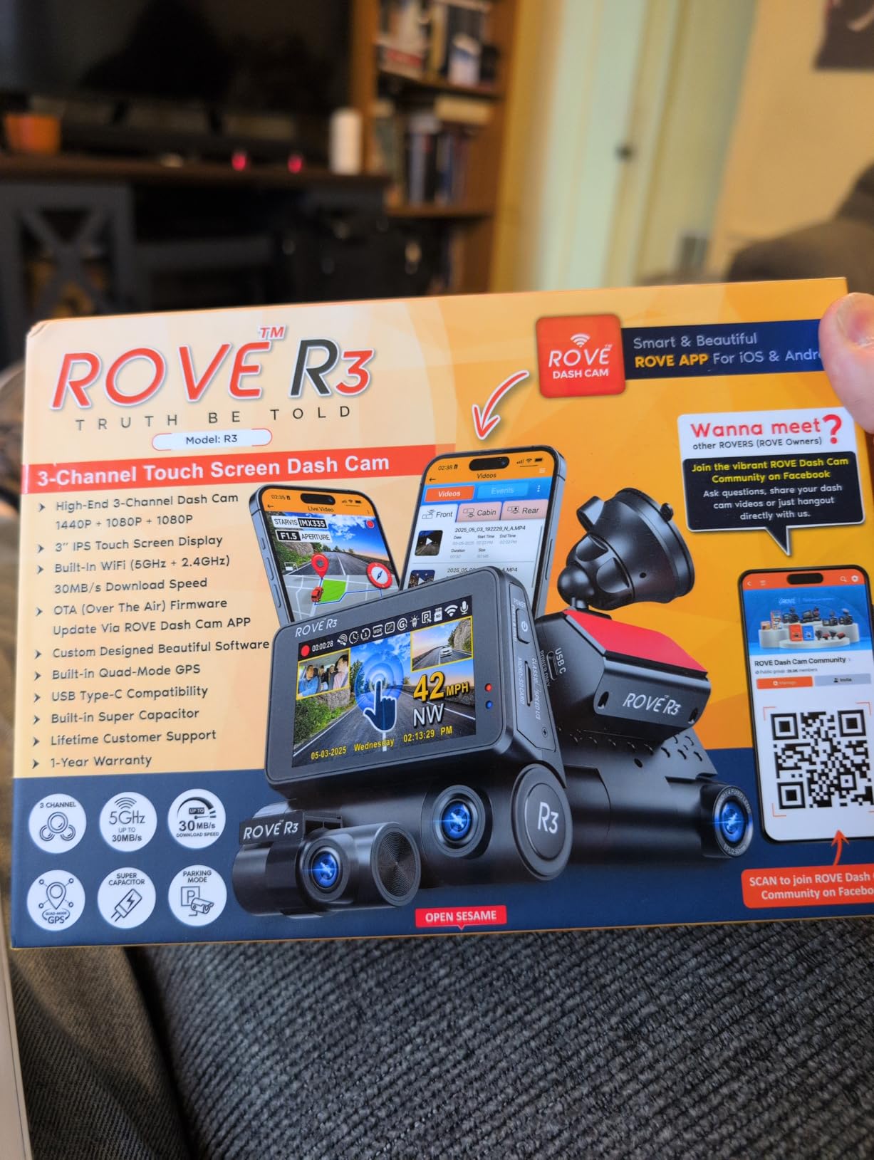 ROVE R3 Dash Cam Front and Rear with Cabin, 3