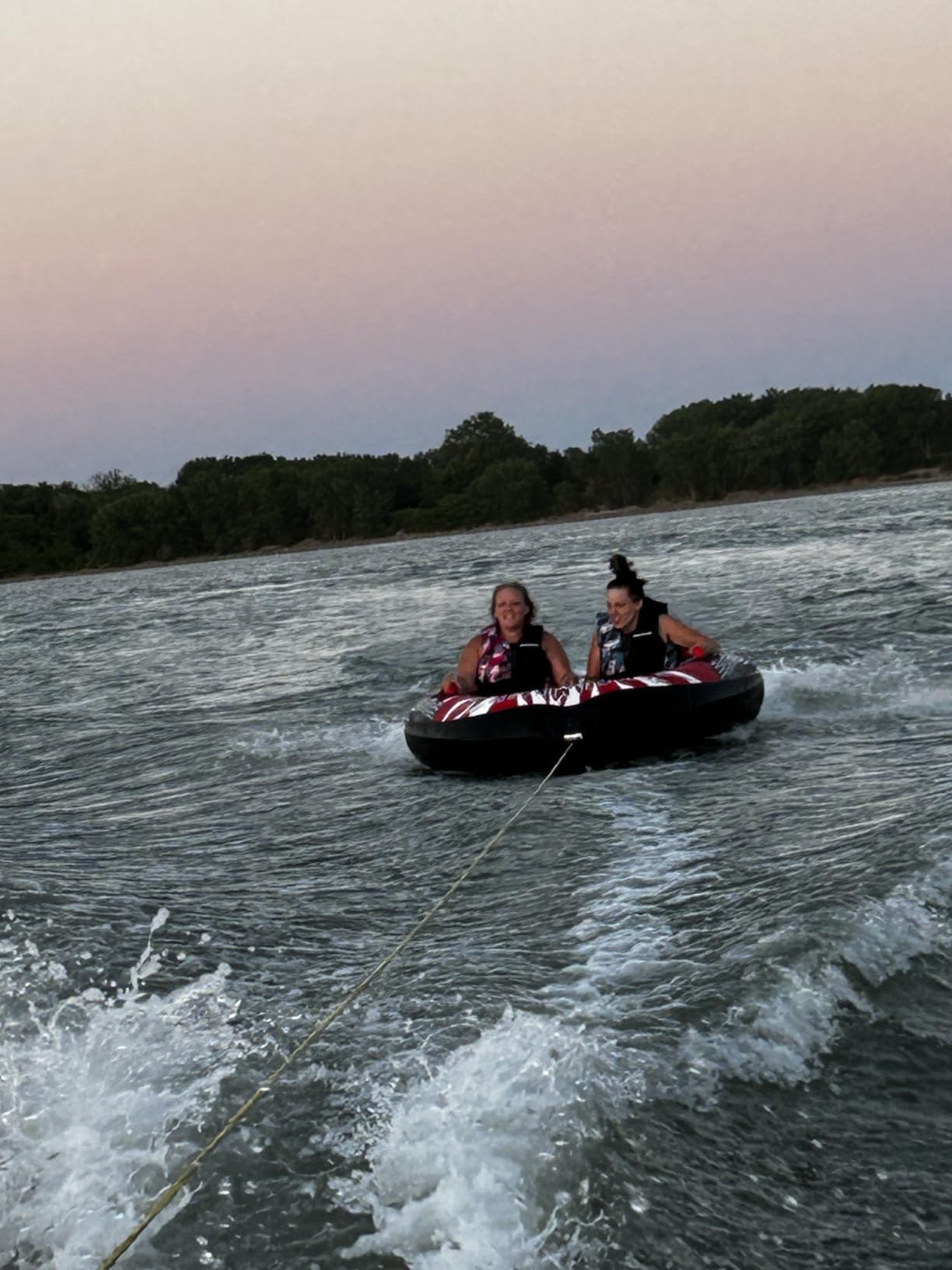 ZOOMBROS Towable Tube for Boating 2-Person, Secure Cockpit Seating for Kids & Family Safety, Heavy-Duty Water Sport Towables Large Capacity with Quick Connector, Less Drag customer photo 2