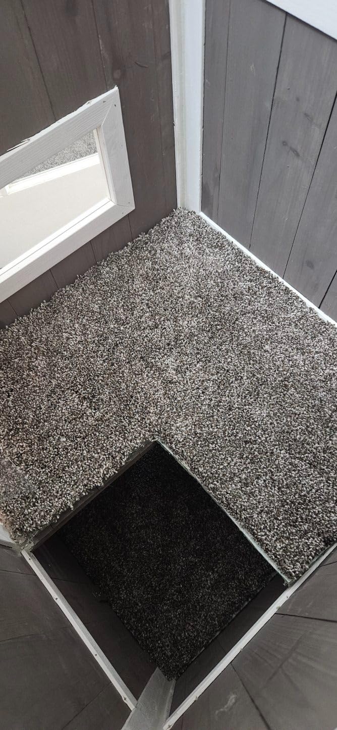 PetsCosset Cat House for Outdoor Cats, Weatherproof 2-Story Wooden Cat Shelter with 2 Rooms, Feeding Station, Escape Door, Pull-Out Floor and Openable Asphalt Roof, Grey customer photo 1