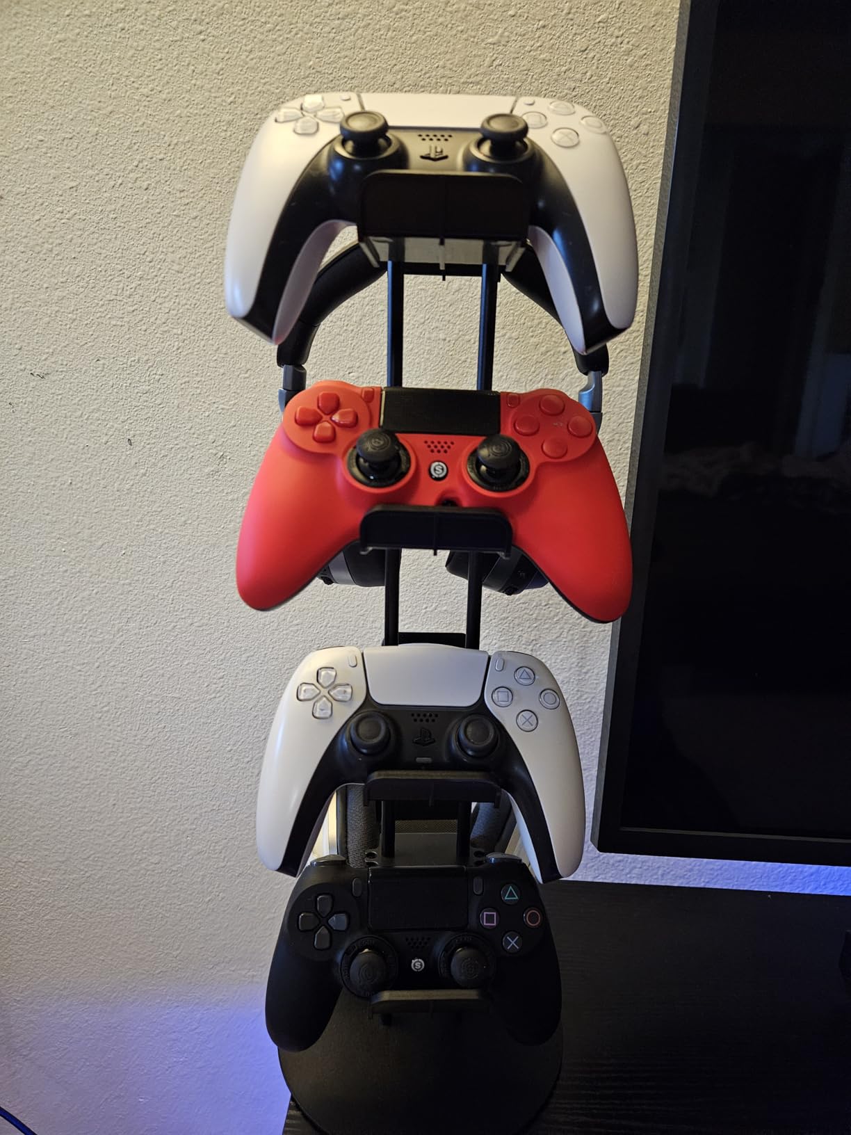 Kytok Controller Stand 4 Tiers with Cable Organizer for Desk, Universal Headphone Stand Compatible with Xbox PS5 PS4 Console Nintendo Switch, Headset Holder & Desk Mounts for 8 Packs Controller customer photo 1