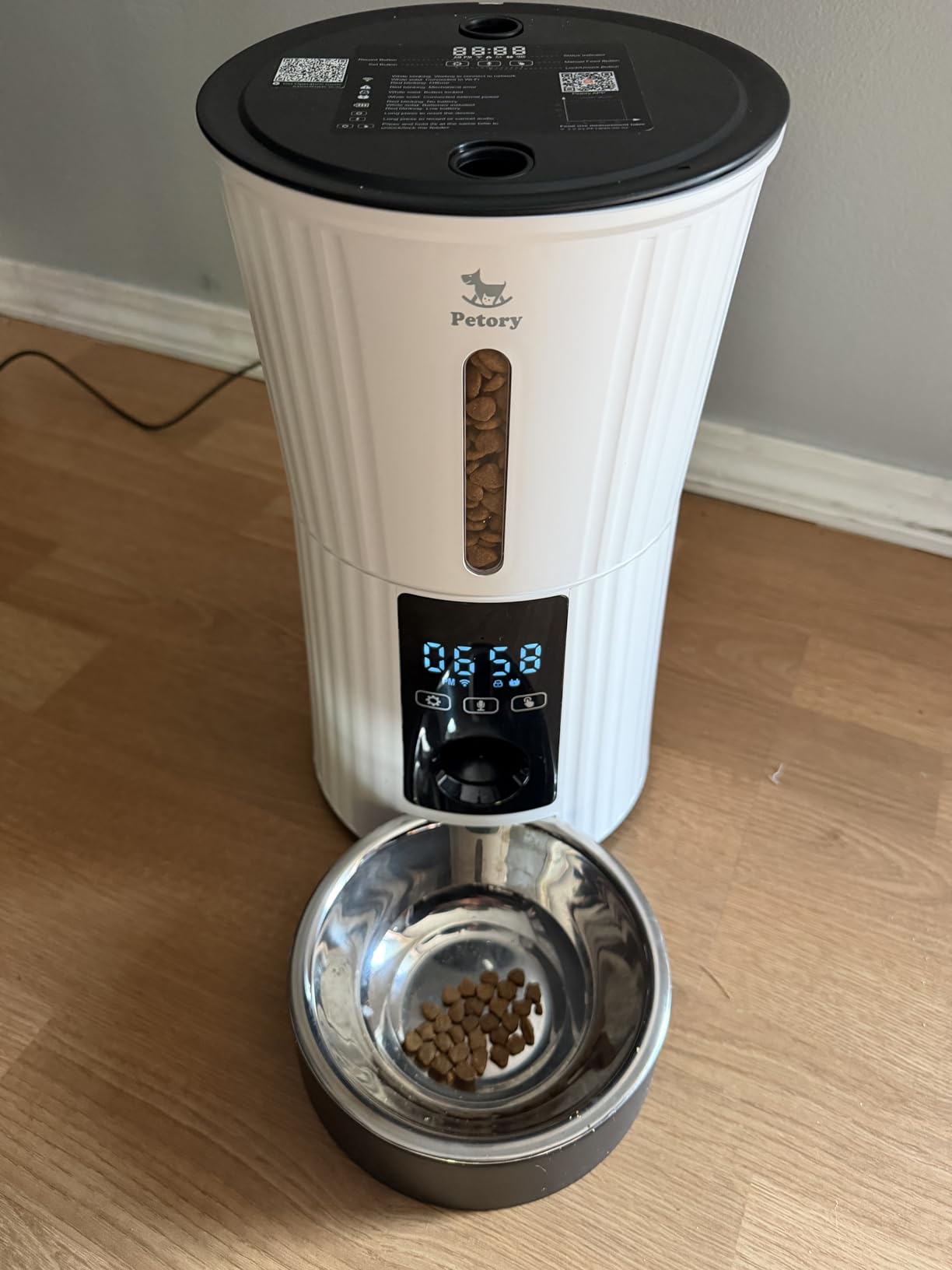 Petory Automatic Cat Feeders Wi-Fi - 4L Dry Food Dispenser for Cats and Dogs 10 Meals per Day Smart Pet Feeder with Desiccant Bag Dual Power Supply 10S Voice Recorder customer photo 1