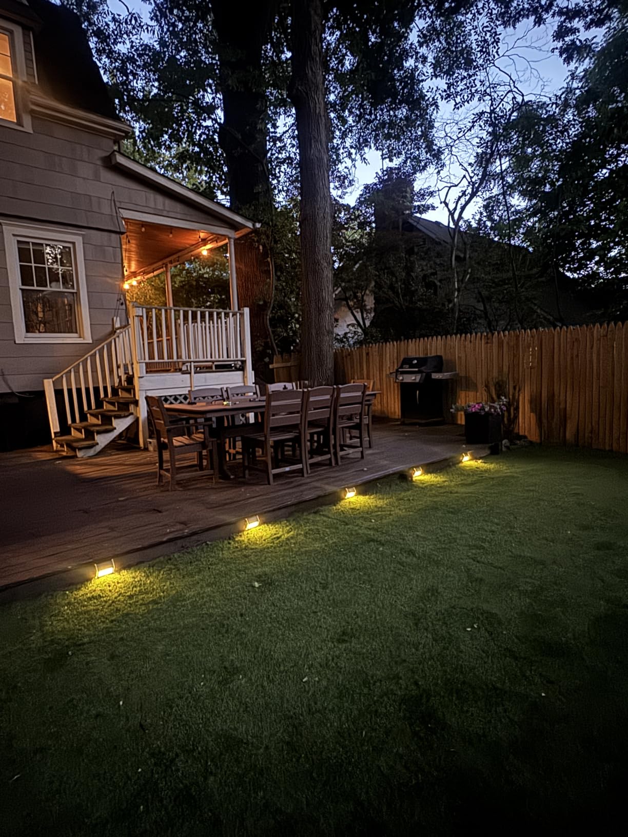 XLUX Solar Lights for Steps Decks Pathway Yard Stairs Fences, LED lamp, Rainproof, Black Metal Housing, 6 Pack customer photo 1
