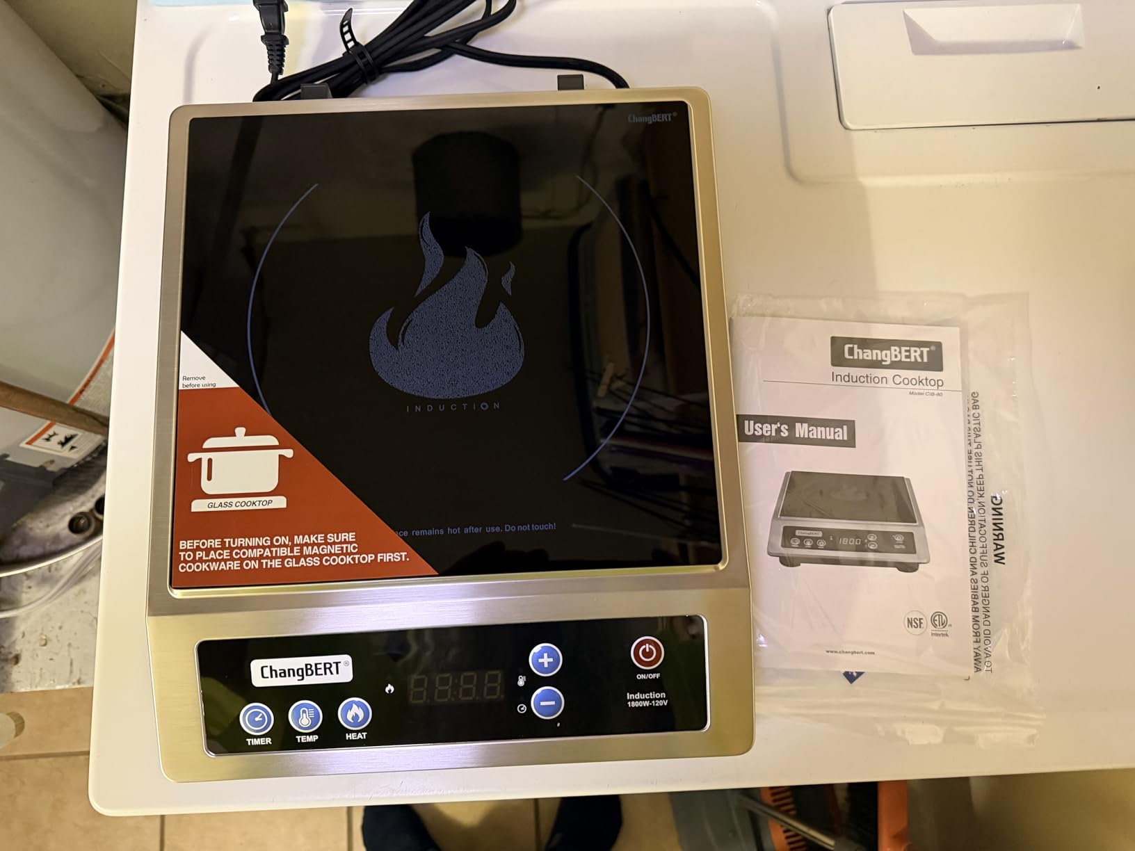 ChangBERT Induction Cooktop, Commercial Grade Portable Cooker, Large 8