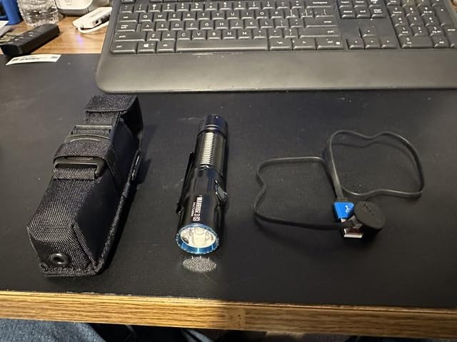 OLIGHT Warrior 3S 2300 Lumens Rechargeable Tactical Flashlight, Compact Dual-Switches LED Bright Light with Proximity Sensor, Powered by Customized Battery for Emergency and Searching (OD Green) customer photo 2