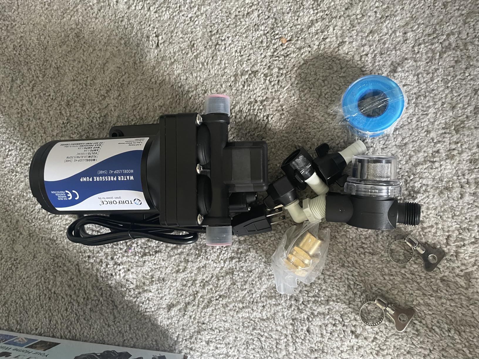 TDRRICH Water Pressure Booster Pump for House, 110V RV Water Transfer 5.5GPM 30PSI-75PSI Self-priming Pump,Diaphragm Power Water Pumps for Boats Inline Garden Hose Lawn Camper Sprinkler Irrigation customer photo 2