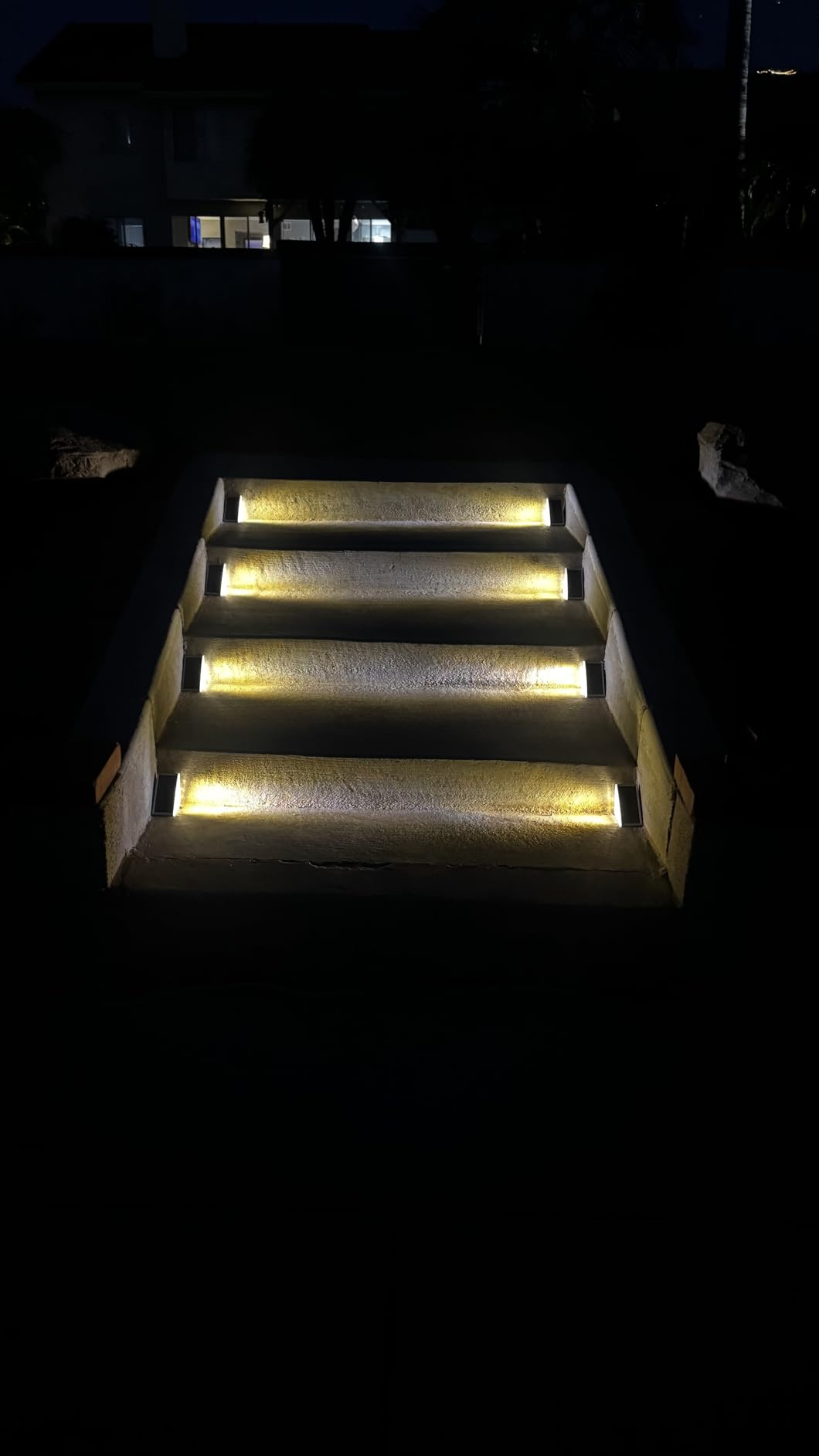 VOLISUN Solar Stair Lights 6 Pack, Solar Step Lights Outdoor Waterproof IP67, LED Outdoor Step Light, Outdoor Light Decor for Garden Stair, Deck, Front Step, Front Porch, and Patio (3000K) customer photo 1