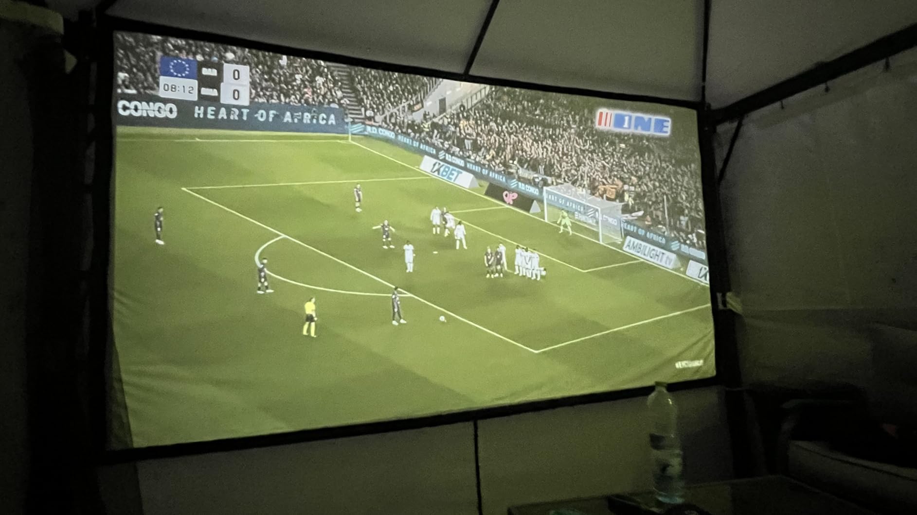 Towond 120 inch Projector Screen with Stand, 4K HD 16:9 Foldable Anti-Crease Indoor Outdoor Movie Screen, Portable Projection Screen for Backyard Theater, Camping, and Sports Viewing Parties customer photo 2