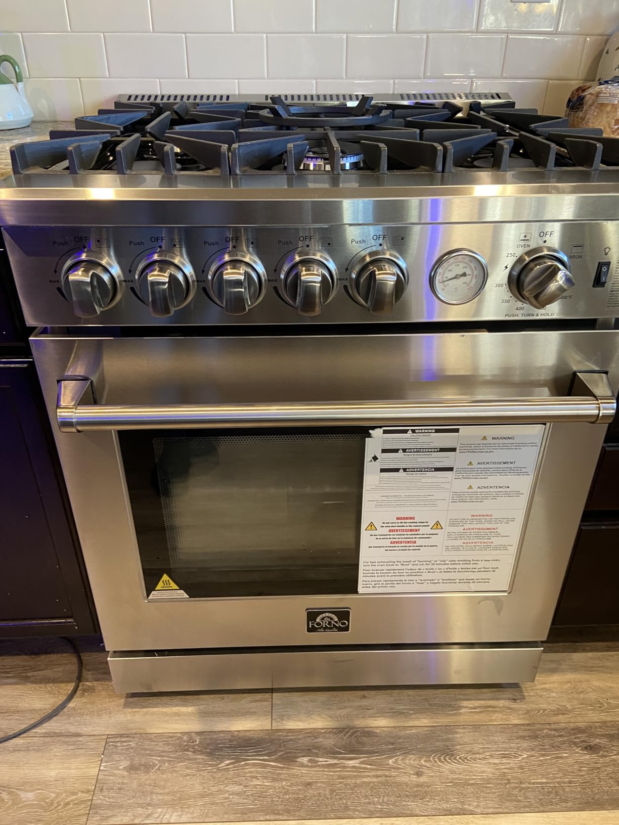 FORNO Lazio Full Gas 30 Inch Freestanding Range with 5 Italian Sealed Burners Cooktop - 4.32 Cu.Ft. Stainless Steel Convection Oven Includes Cast Iron Accessories customer photo 2
