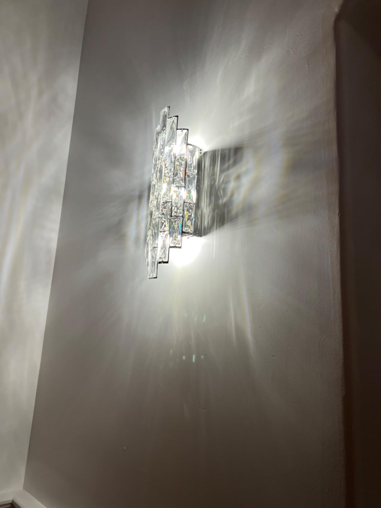 Modern Crystal Chrome Wall Sconces, Wall Light Fixtures, Indoor Wall Lamp, Vanity Wall Mount Lamps for Living Room Bedroom Bathroom Bedside Hallway Stairway customer photo 1