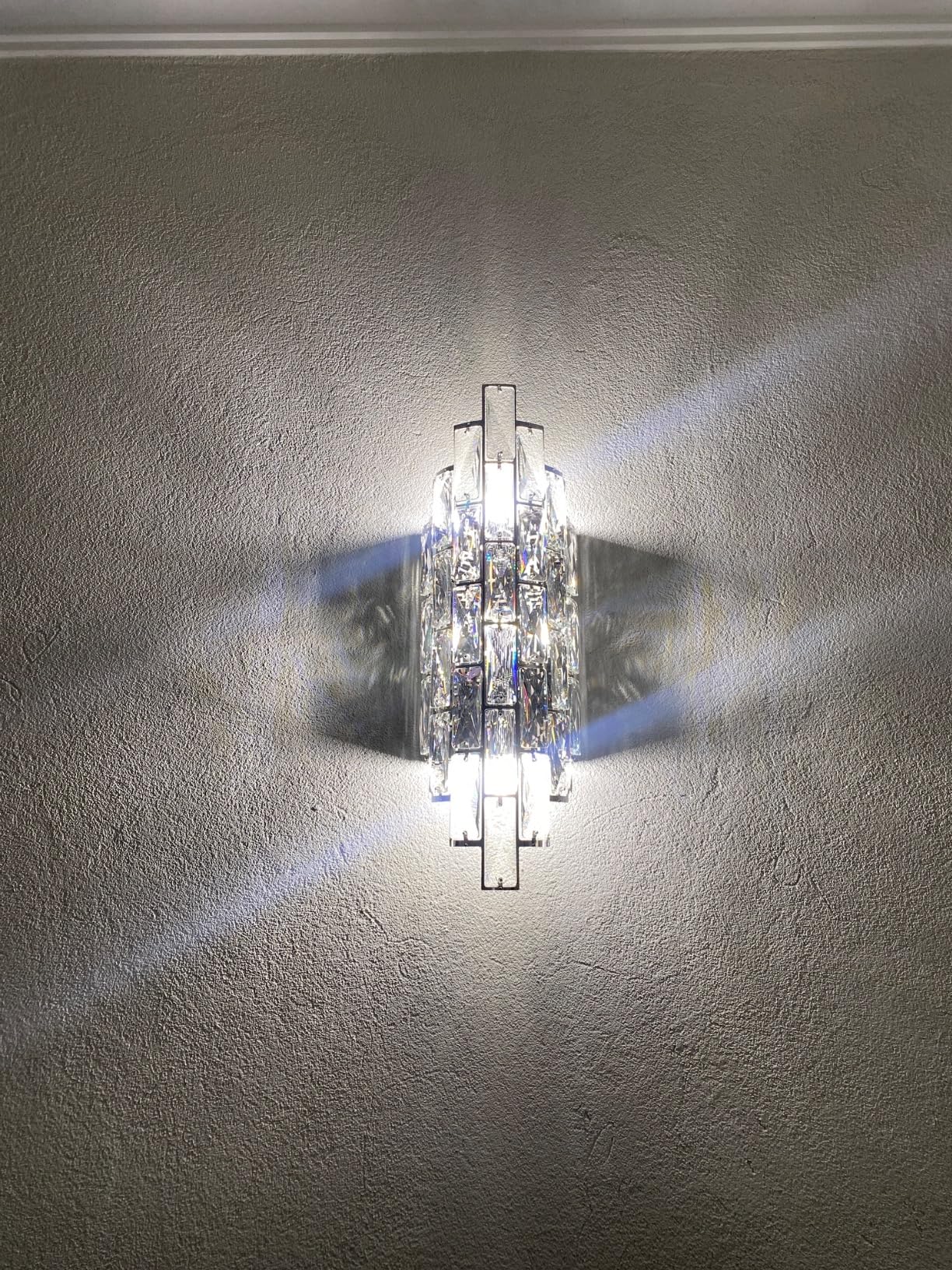 Modern Crystal Chrome Wall Sconces, Wall Light Fixtures, Indoor Wall Lamp, Vanity Wall Mount Lamps for Living Room Bedroom Bathroom Bedside Hallway Stairway customer photo 2