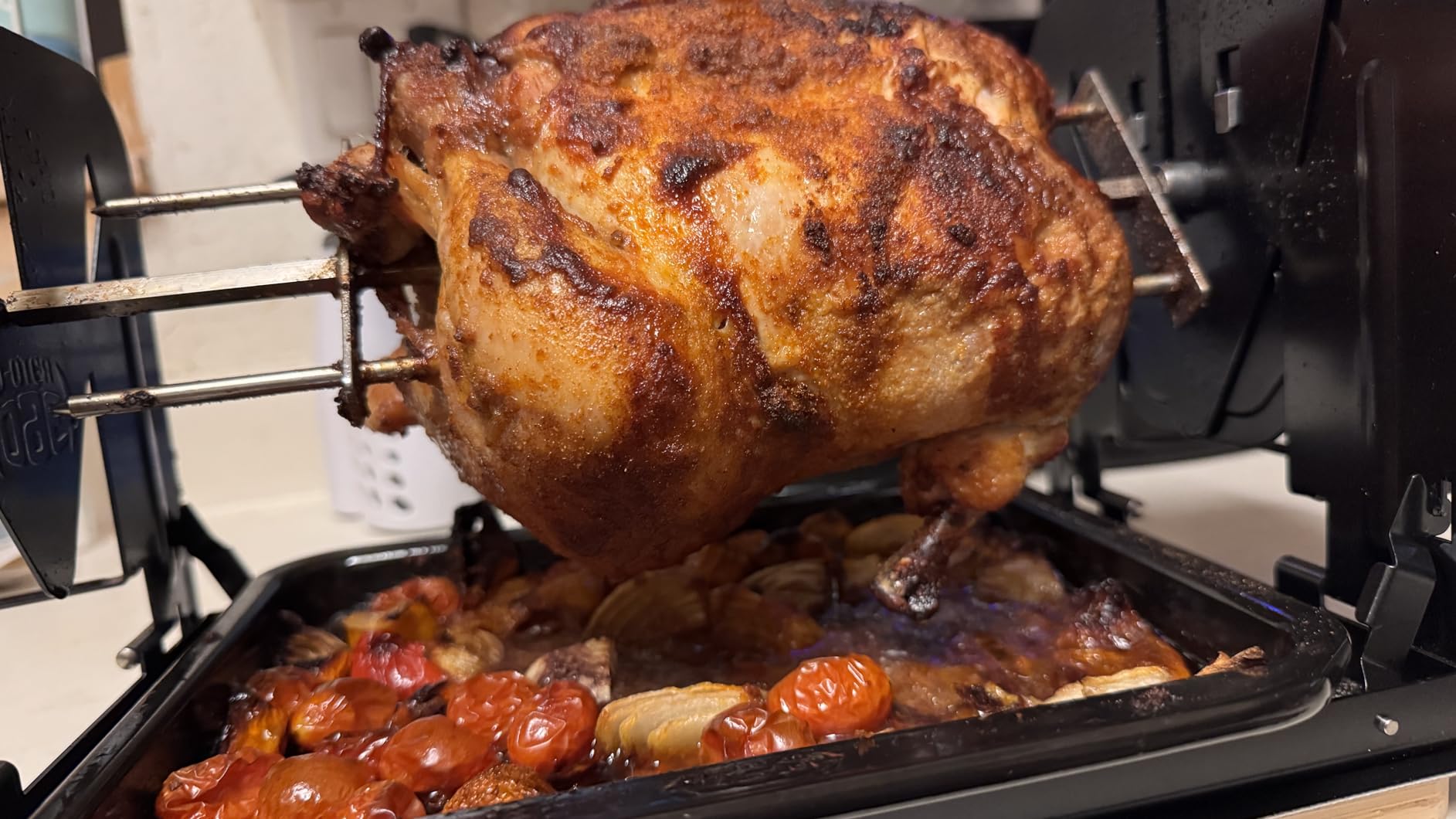 ROTO-Q 360 Family Rotisserie Kit - Non-Electric Wind-Up Spit Roaster with Tumble Basket, Flat Cage, Skewer Set & Mat for Grill, Oven, Smoker, Portable BBQ Cooking customer photo 1