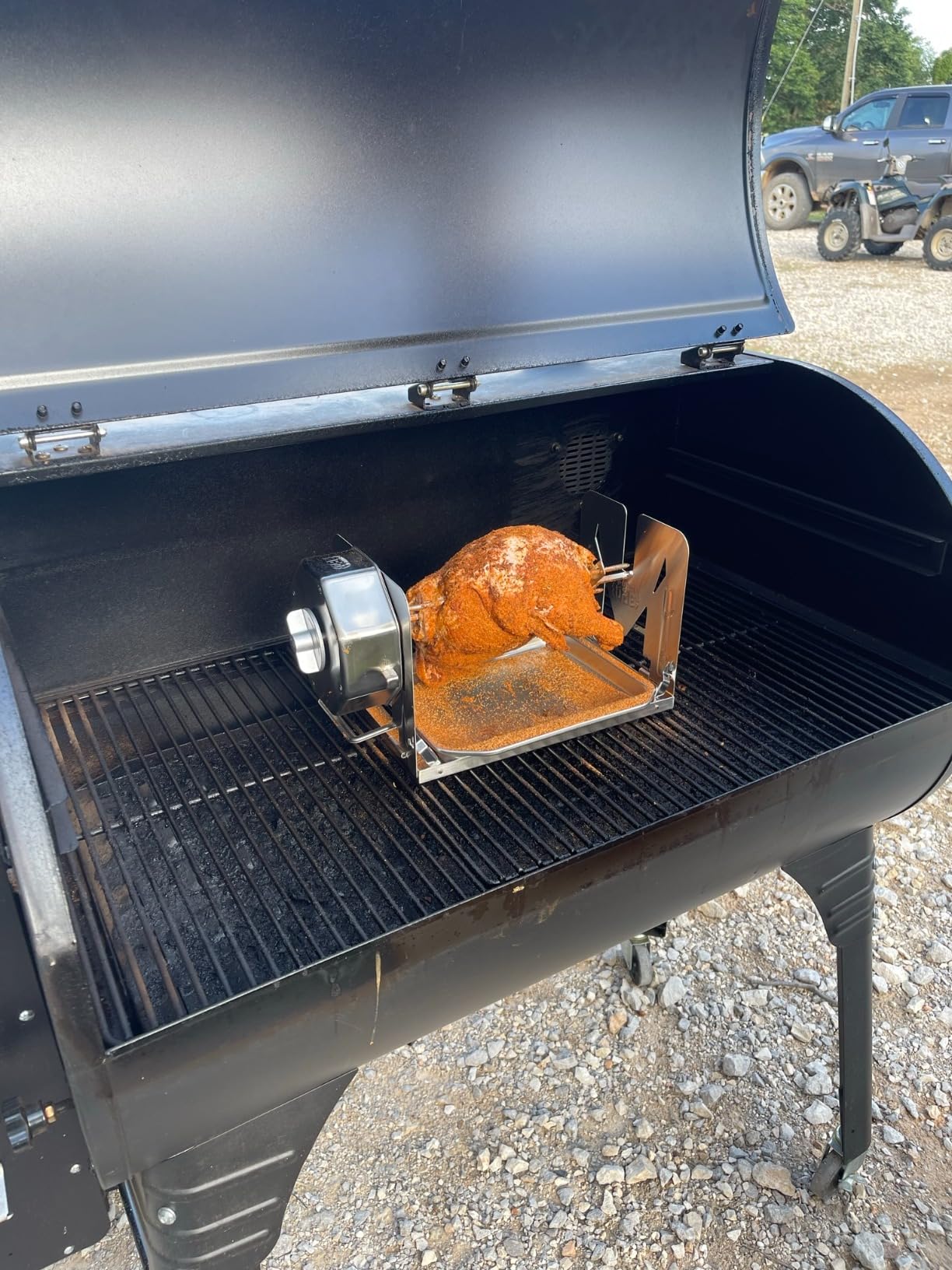 ROTO-Q 360 Family Rotisserie Kit - Non-Electric Wind-Up Spit Roaster with Tumble Basket, Flat Cage, Skewer Set & Mat for Grill, Oven, Smoker, Portable BBQ Cooking customer photo 2