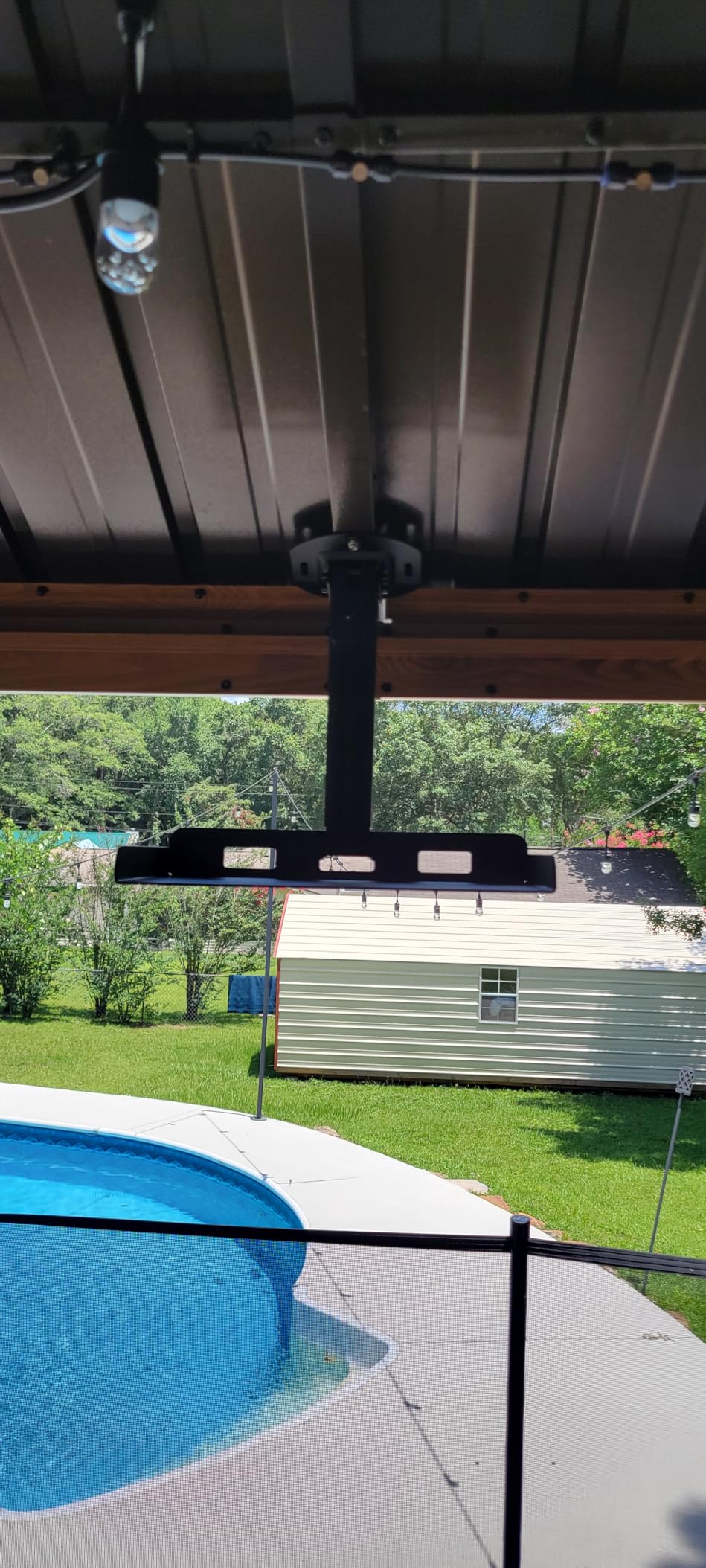 VIVO Universal Ceiling Extending Projector Tray Mount, Height Adjustable Projection, No Hole Installation, Hidden Cable Routing, Black, MOUNT-VP08B customer photo 1