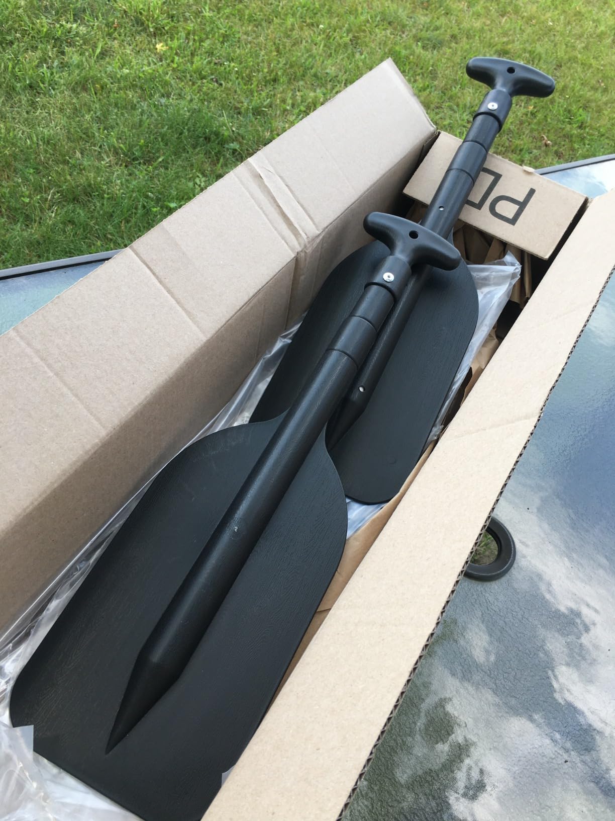 Trader 2 Pack Boat Canoe Paddles Telescoping Collapsible Oar Aluminum 21.3-41.7 in Kayak Paddles Adjustable Length customer photo 1