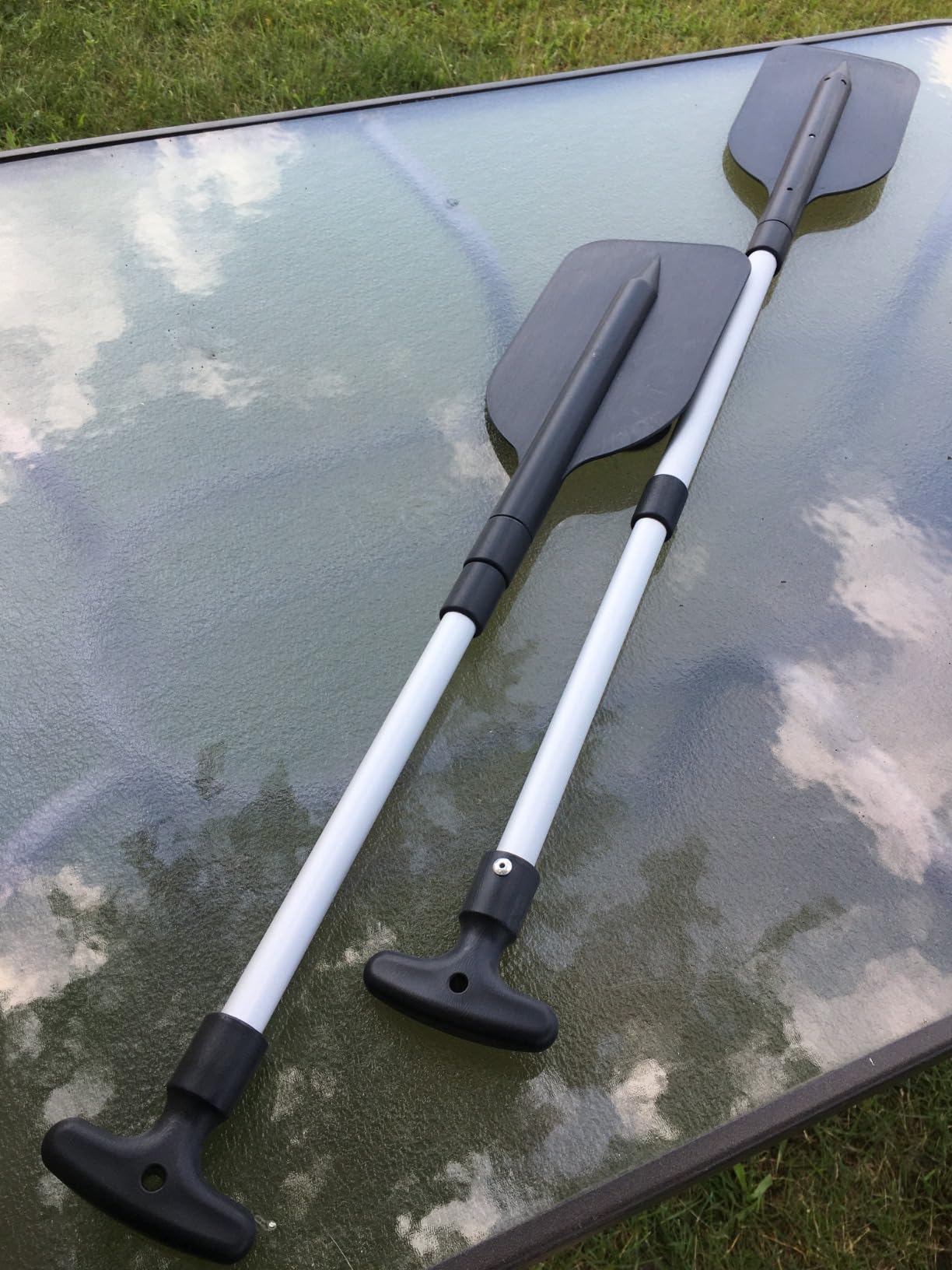 Trader 2 Pack Boat Canoe Paddles Telescoping Collapsible Oar Aluminum 21.3-41.7 in Kayak Paddles Adjustable Length customer photo 2