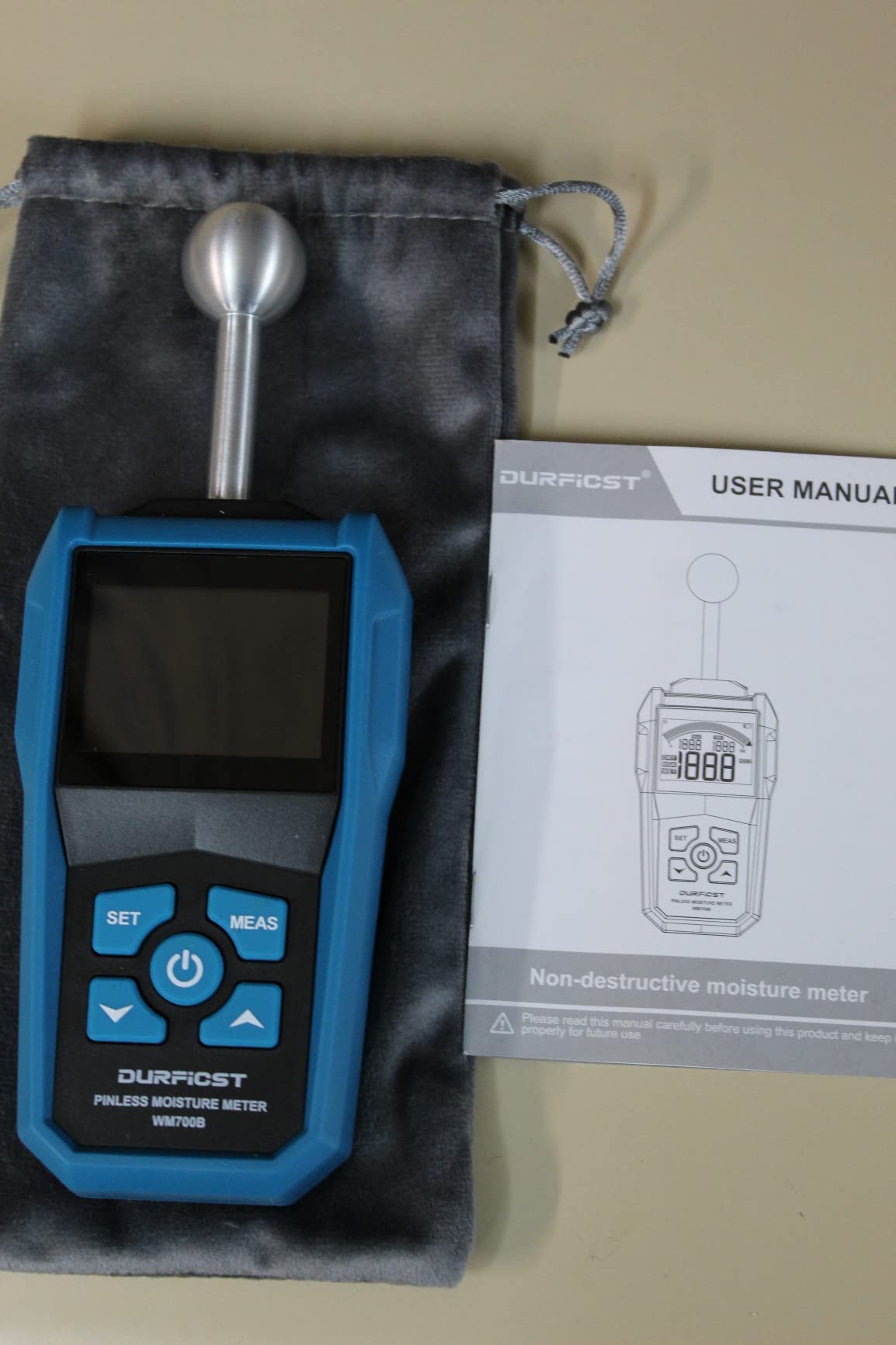 Wood Moisture Meter, DURFICST Pinless Moisture Meter with Colour LCD Display and Audible Alarm, Moisture Reader for All Building Materials, Wood, Wall, Plaster, Masonry customer photo 1