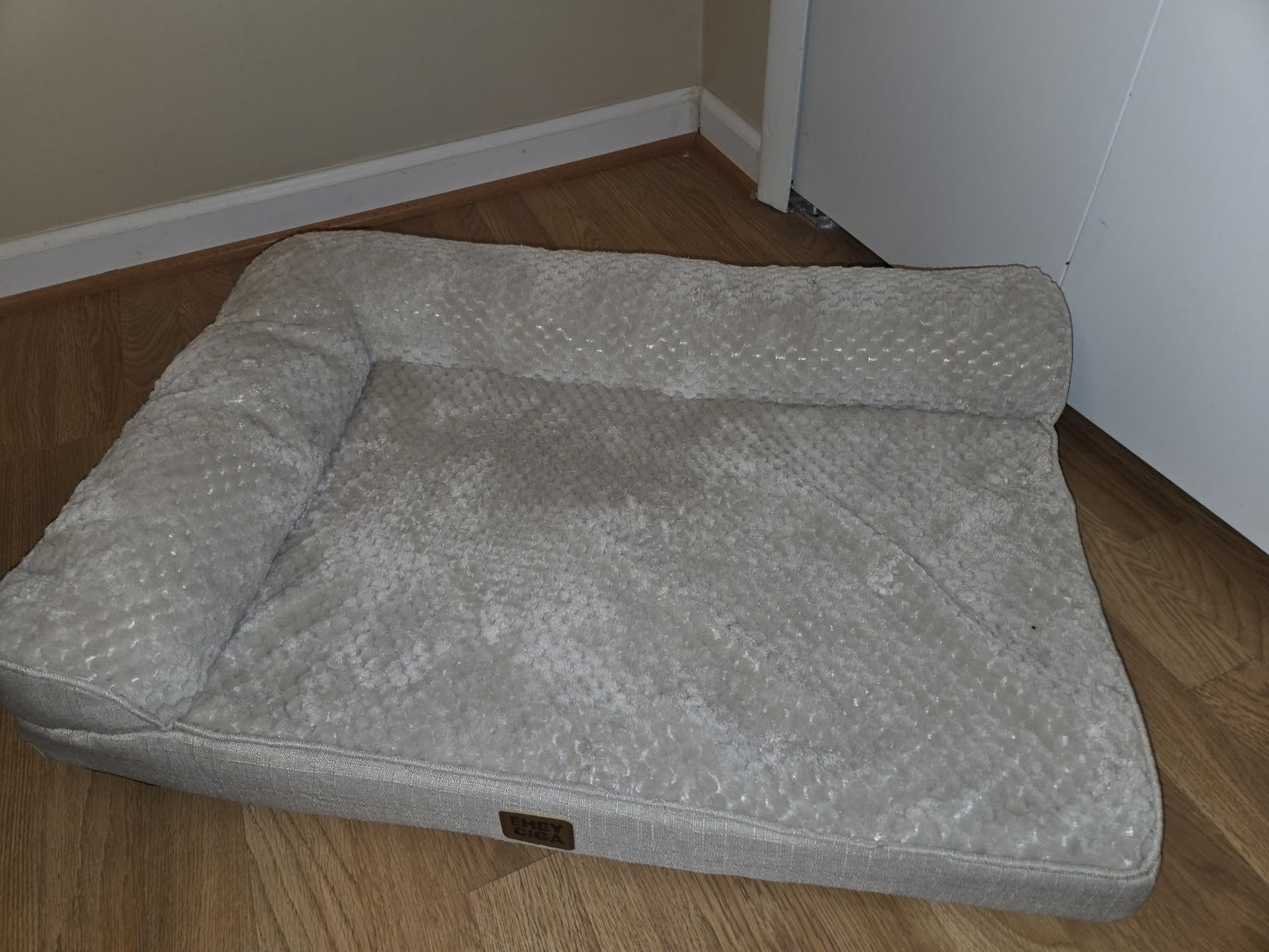 EHEYCIGA Orthopedic Dog Bed Medium Size Dogs, Memory Foam Dog Bed with Washable Removable Cover, Waterproof Pet Sofa Couch for Crate with Nonskid Bottom, 30x20x6, Grey customer photo 1